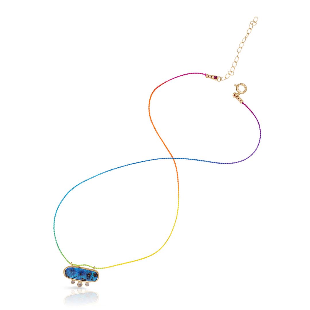 Mined + Found Pendants 3.34ct boulder opal lace necklace