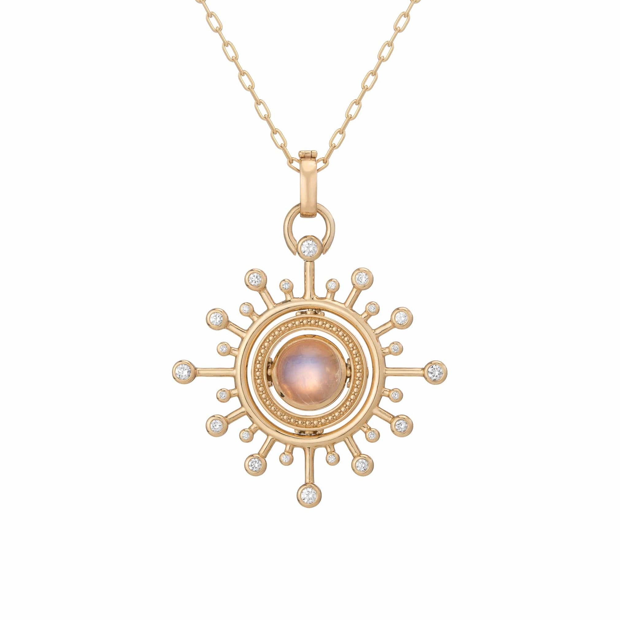 Mined + Found Pendants aurora in orbit, Ethiopian opal + rainbow sapphire