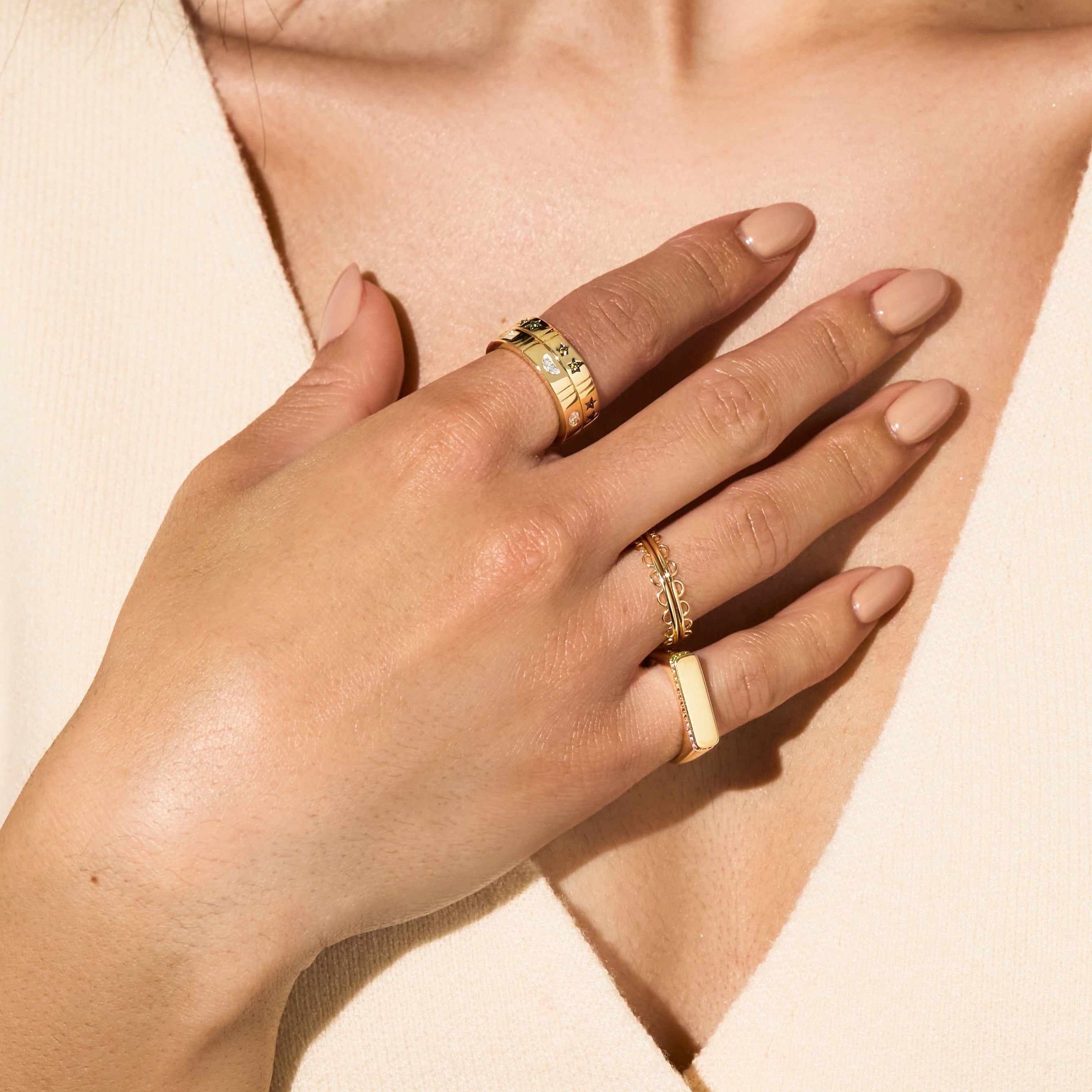 Mined + Found Rings blank slate ring, rainbow