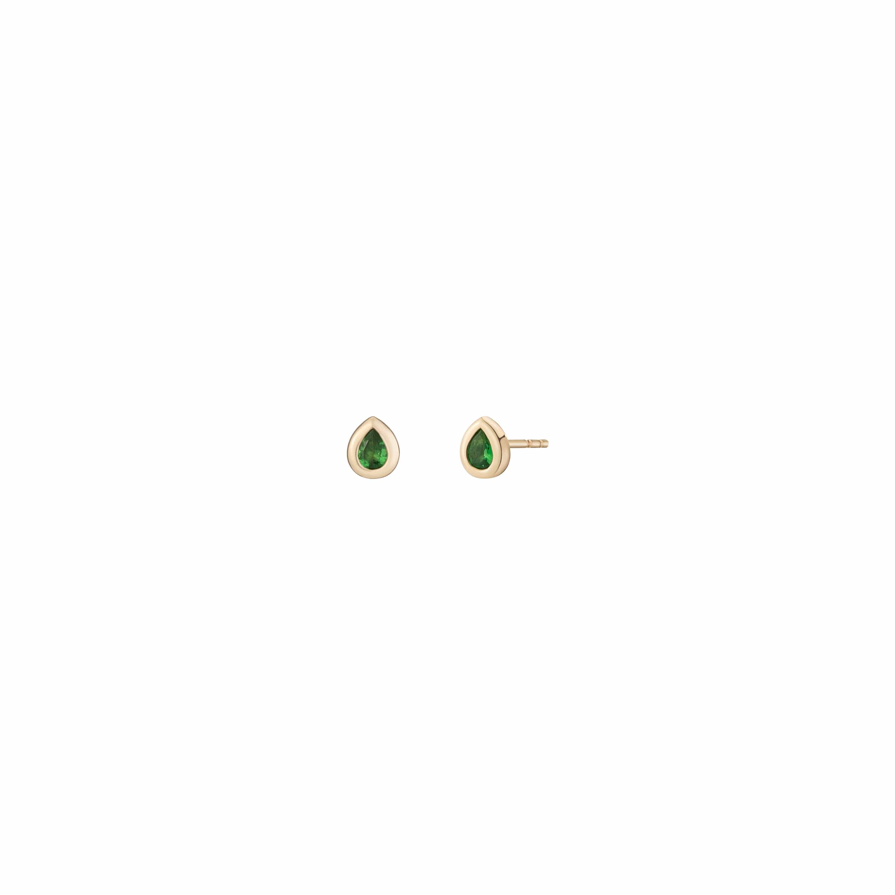 Mined + Found Earrings confetti studs, tsavorite garnet