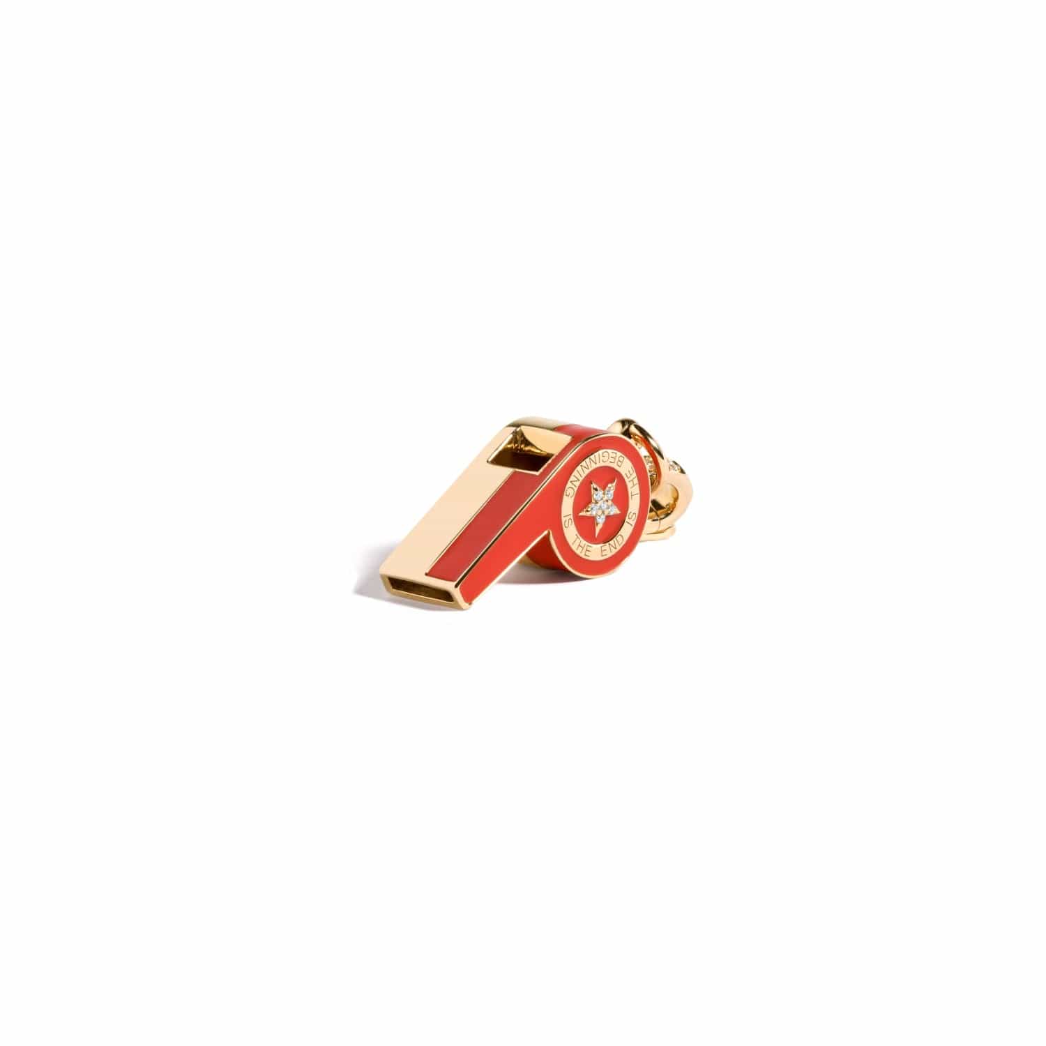 Mined + Found Pendants Continuum whistle pendant, rouge red