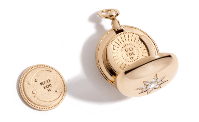 direction decision coin pendant mined and found