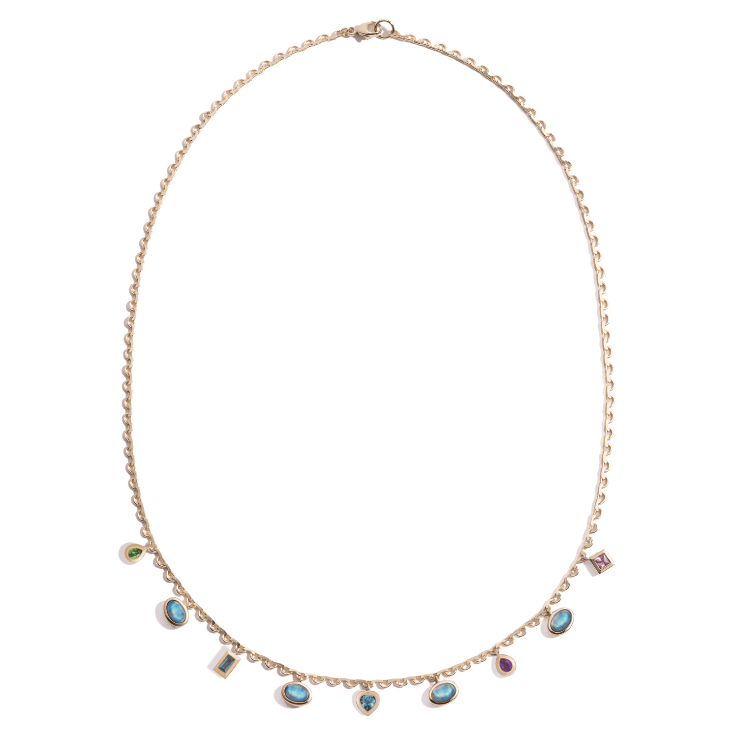 Mined + Found Necklaces garland necklace, cool mix