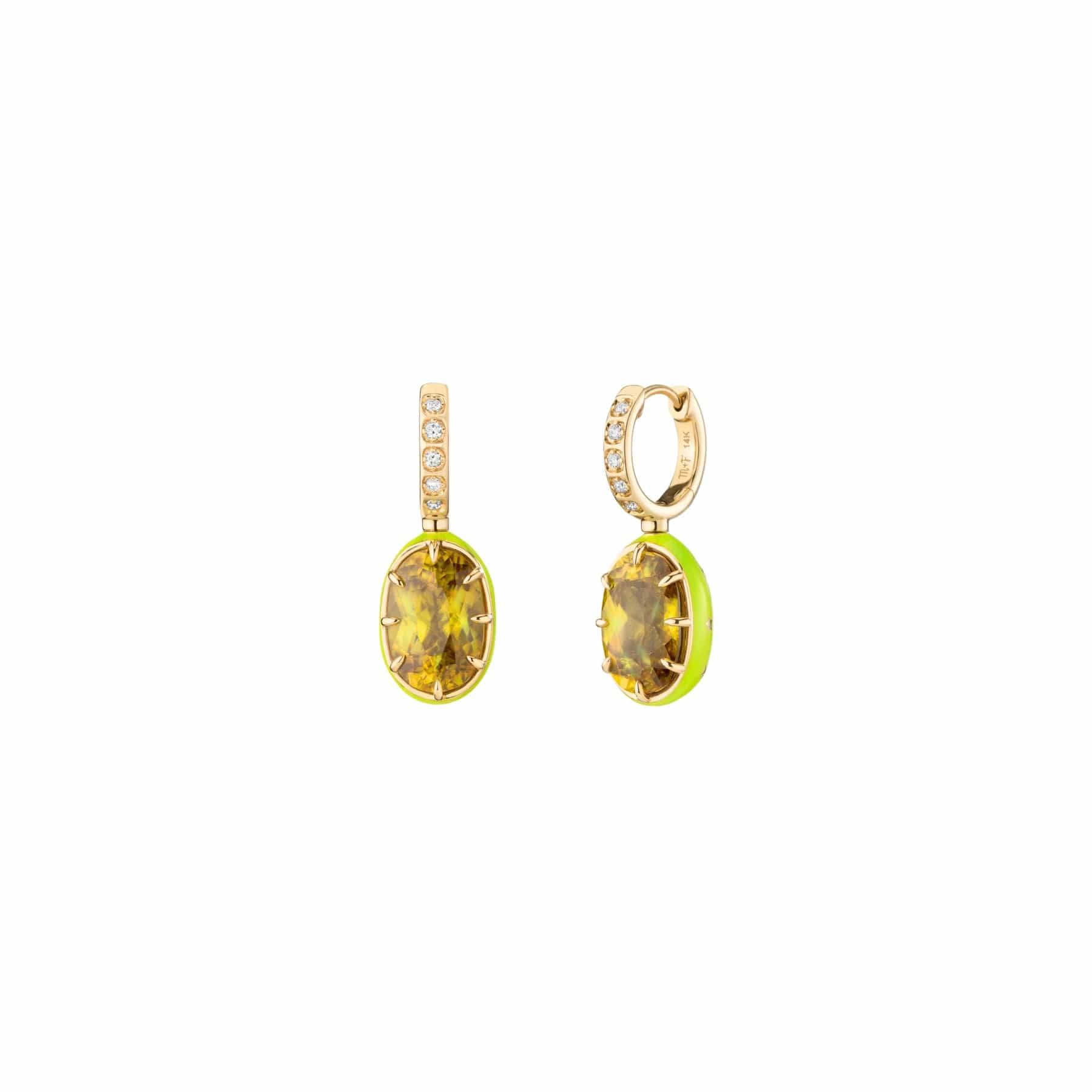 Mined and Found Earrings alter ego earrings sphene and enamel