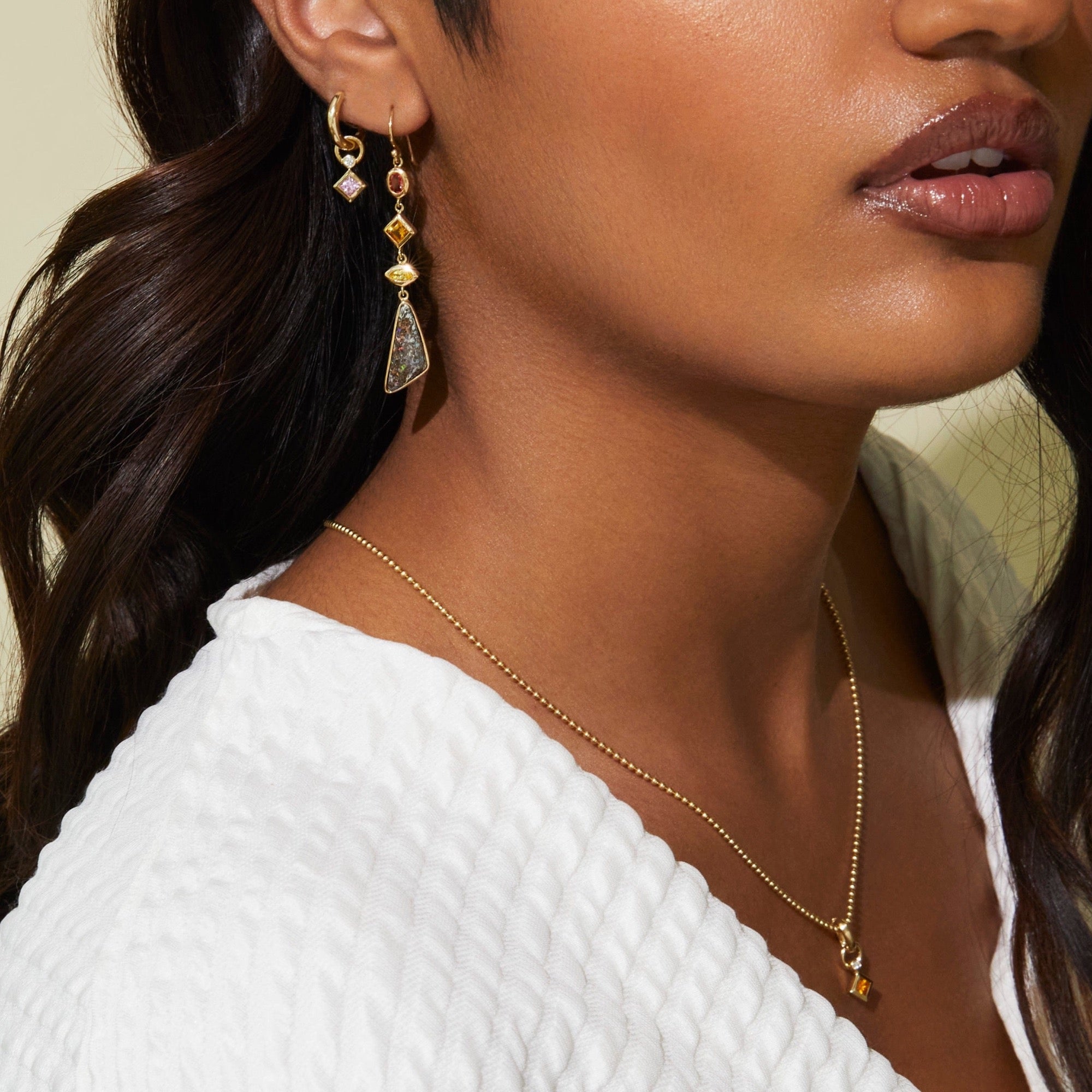 Mined + Found Charm oval charm, red sapphire