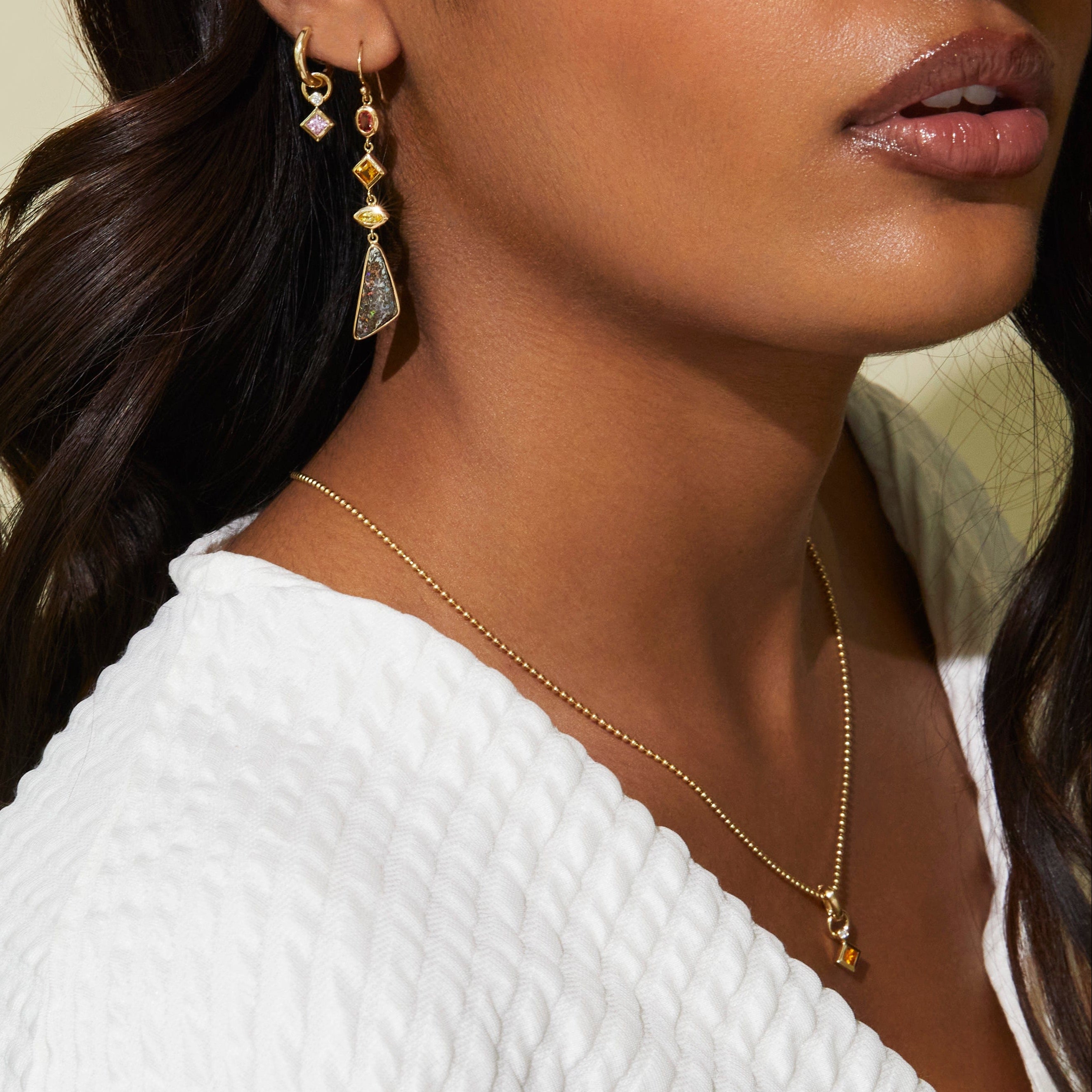 Mined + Found Charm pear charm, tsavorite garnet