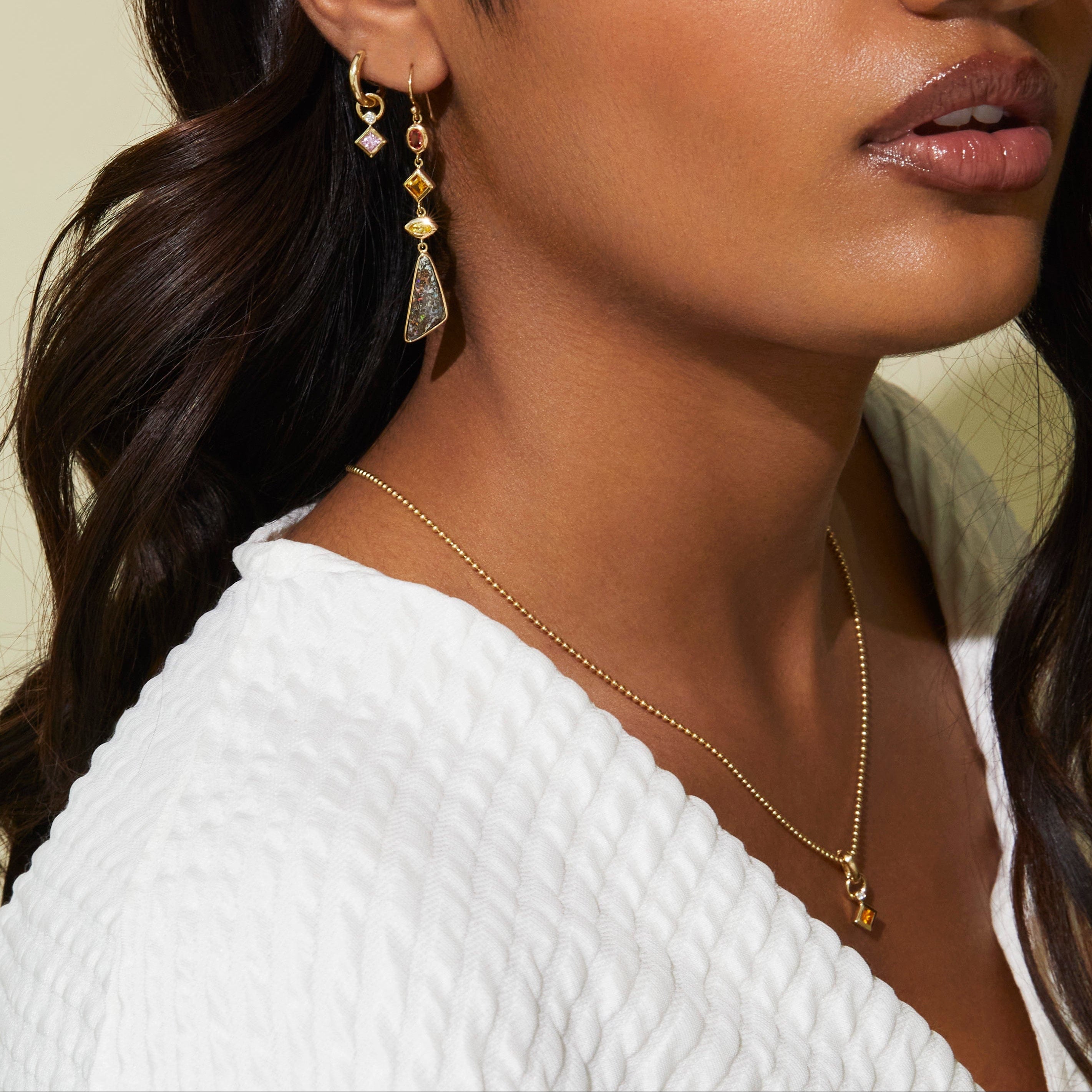 Mined + Found Pendants pear pendant charm, amethyst