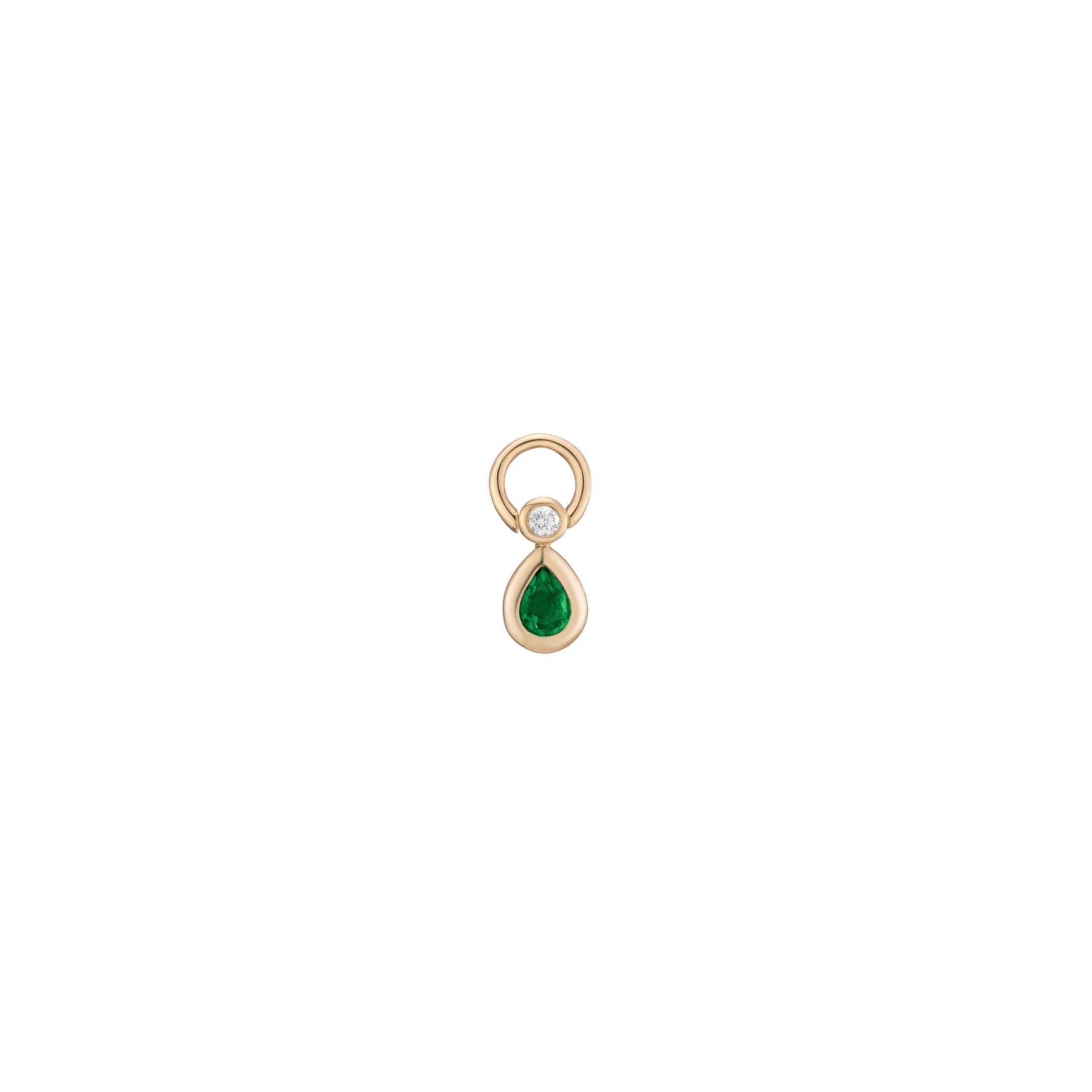 Mined + Found Pendants pear pendant charm, tsavorite garnet