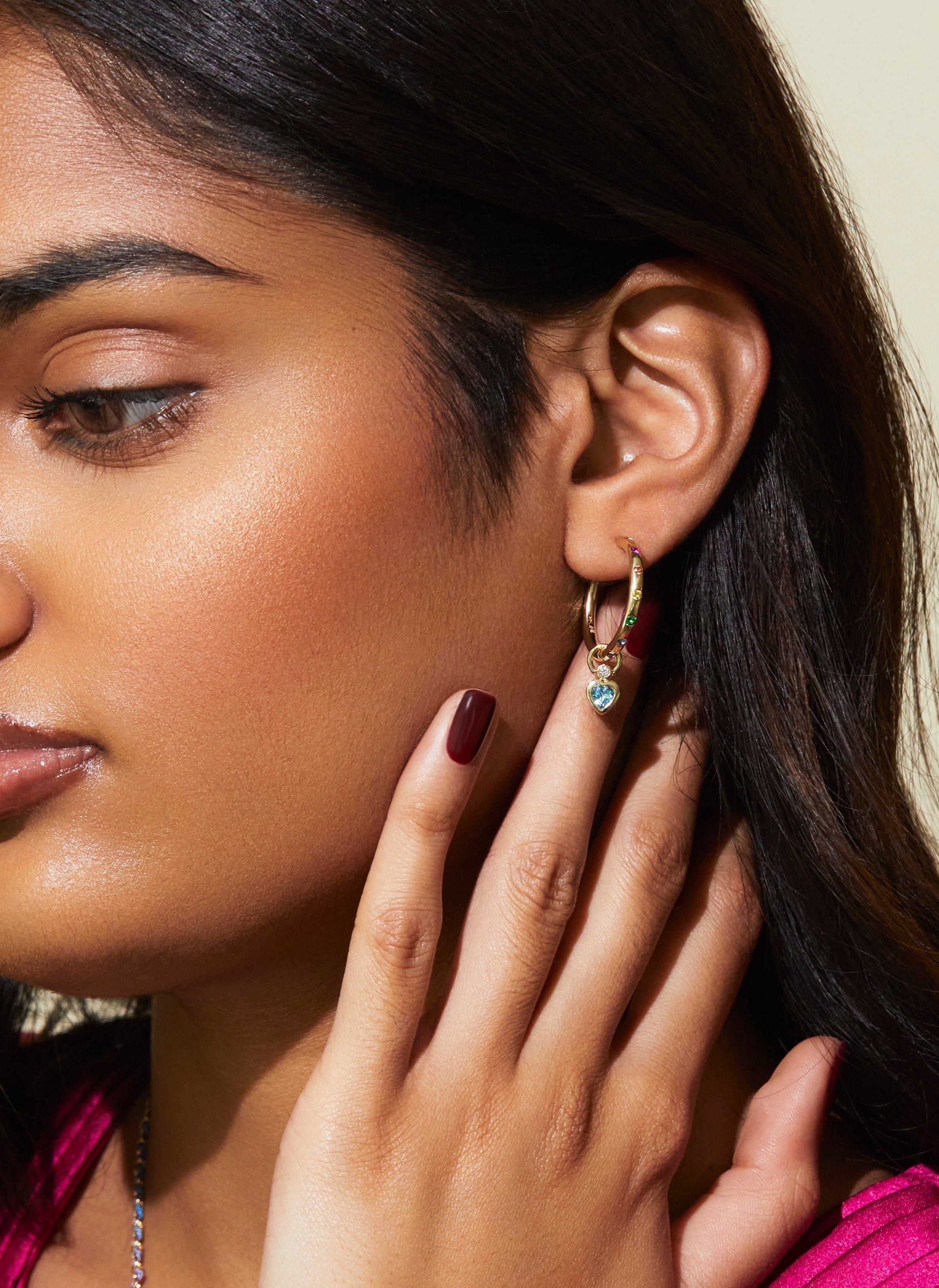 Mined + Found Earrings rainbow large hoops