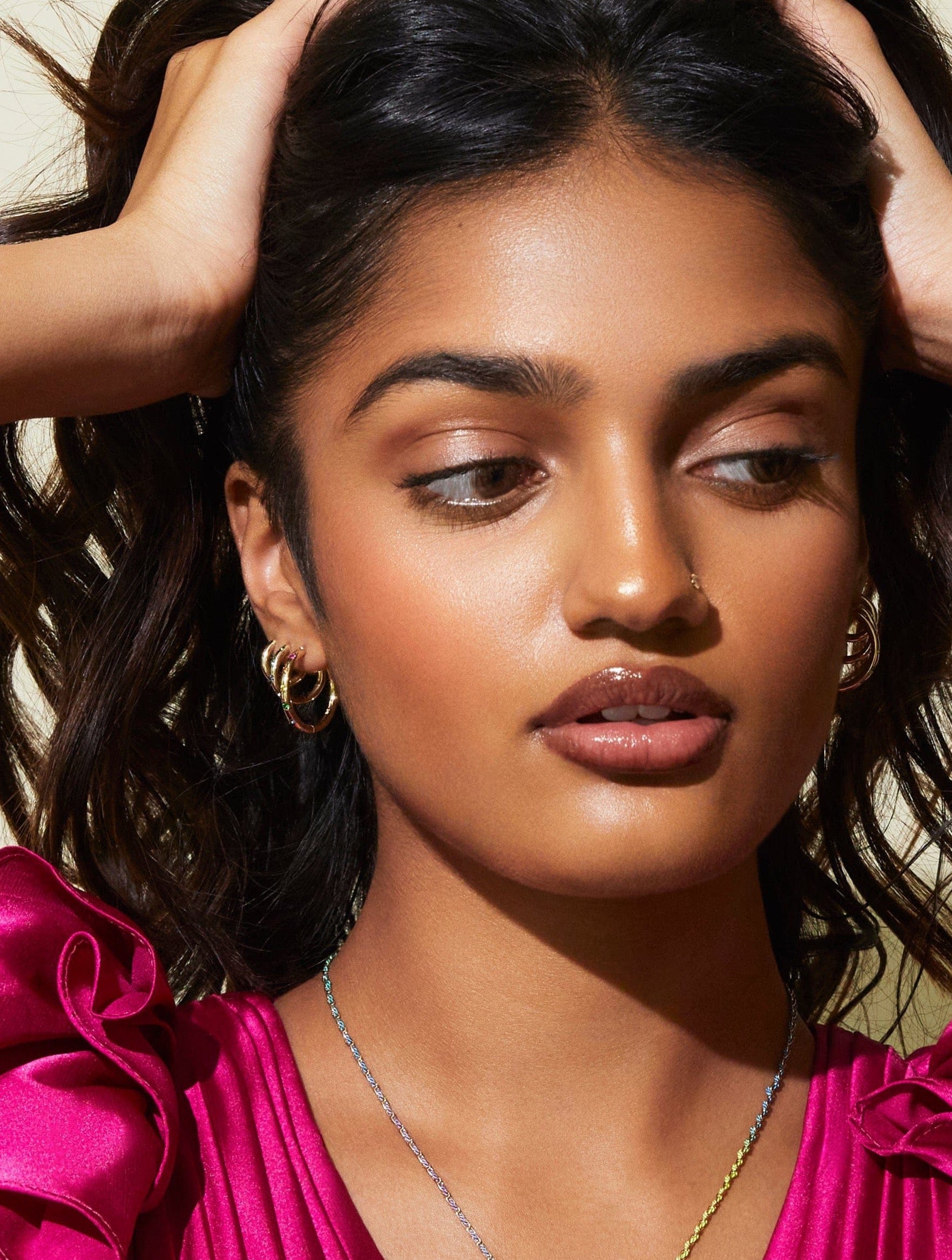 Mined + Found Earrings rainbow large hoops