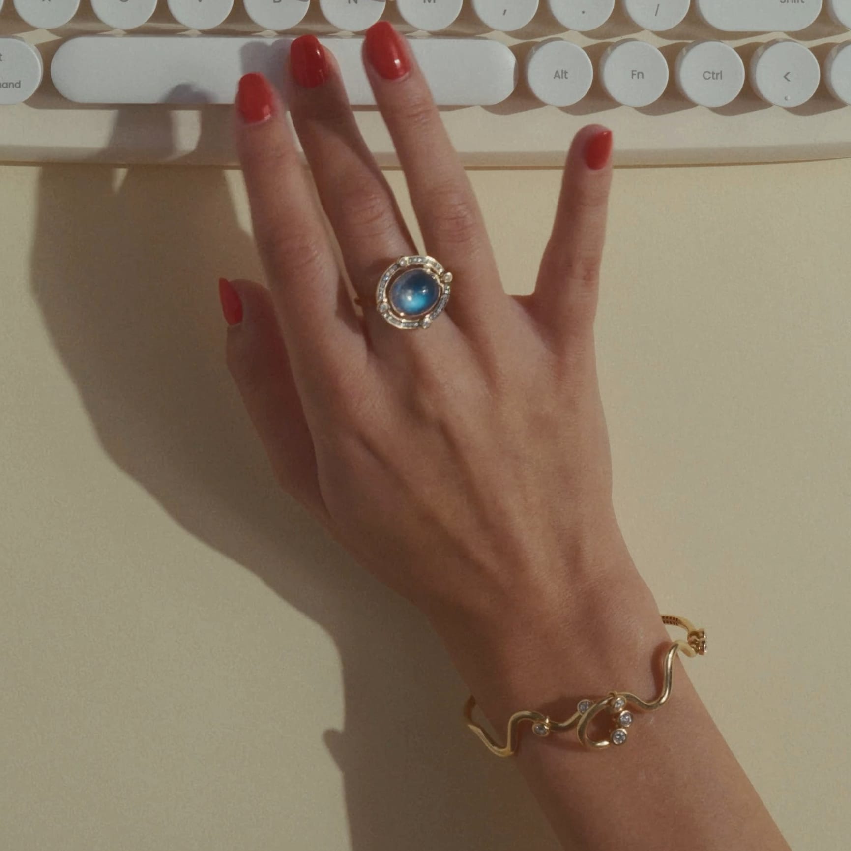 Mined + Found Bracelets rollercoaster bangle bracelet, diamond