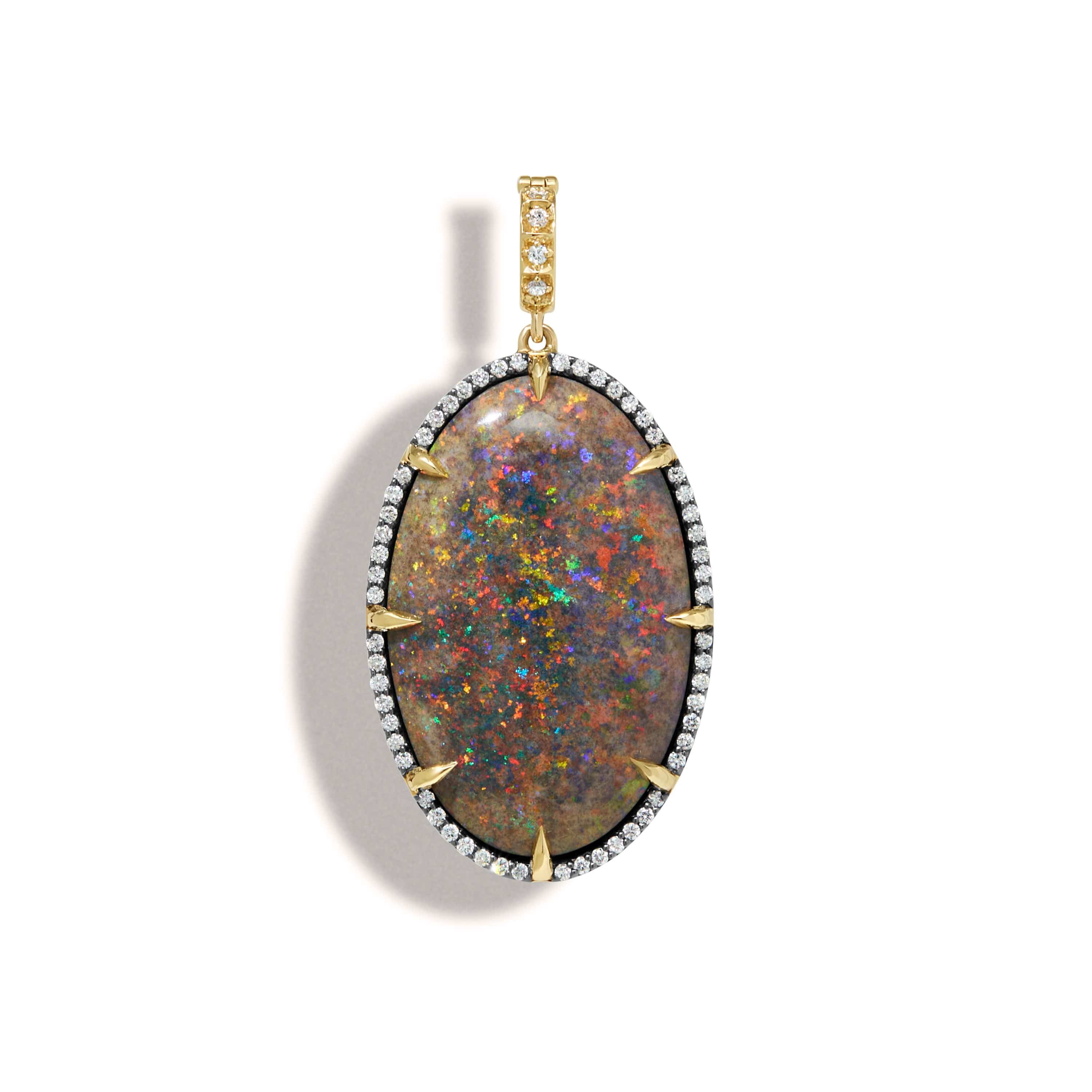 Mined + Found Pendants supernova pendant, andamooka opal