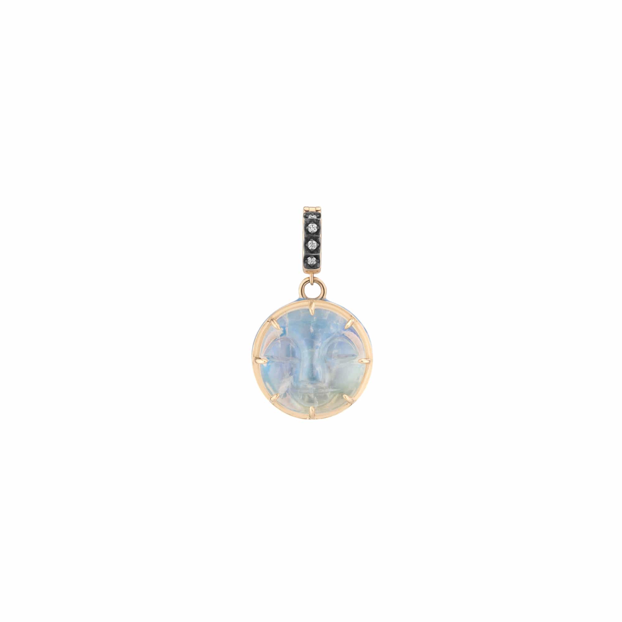 Mined + Found Pendants supernova pendant, carved moonstone