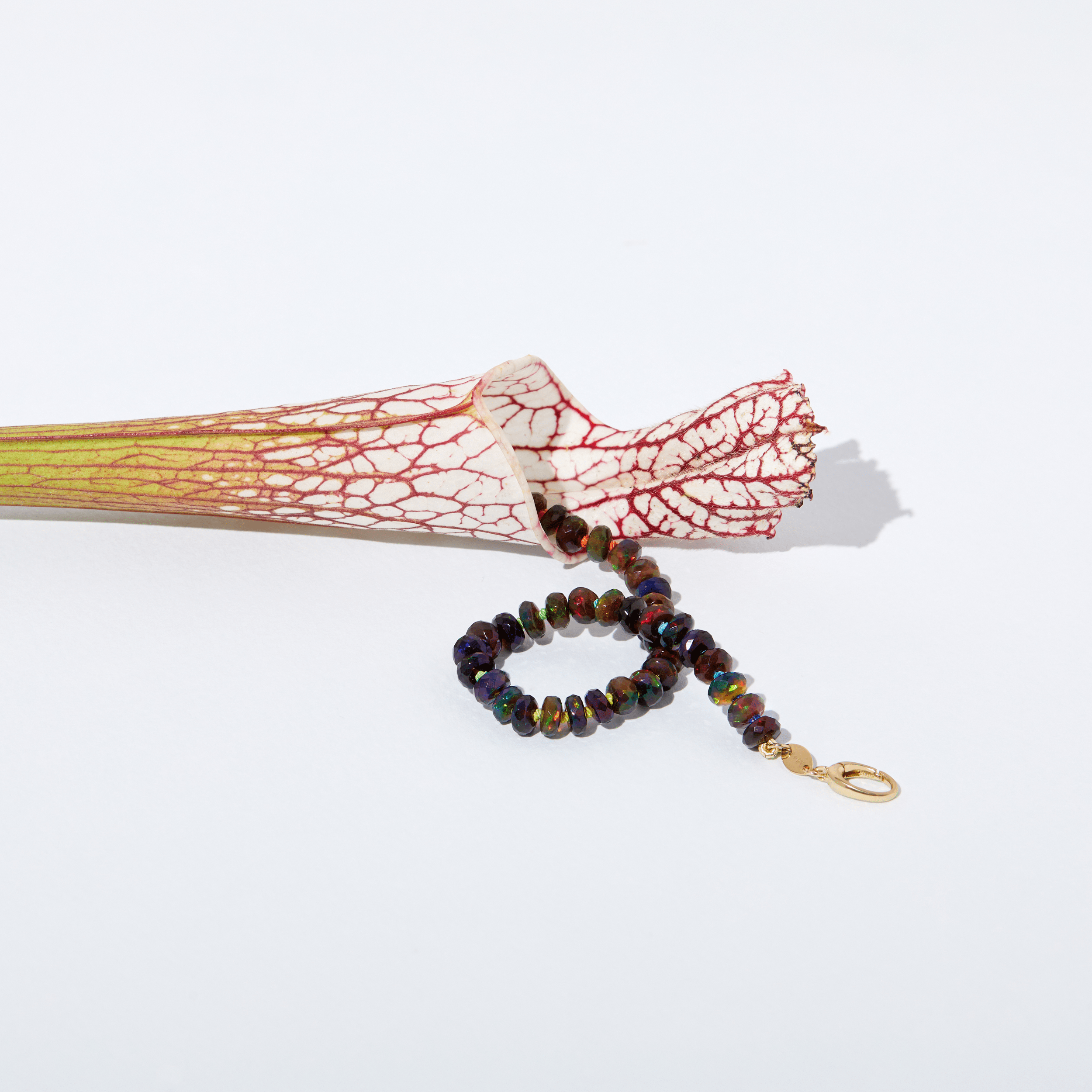 Mined & Found Bracelets 14KT yellow gold smoked opal line bracelet