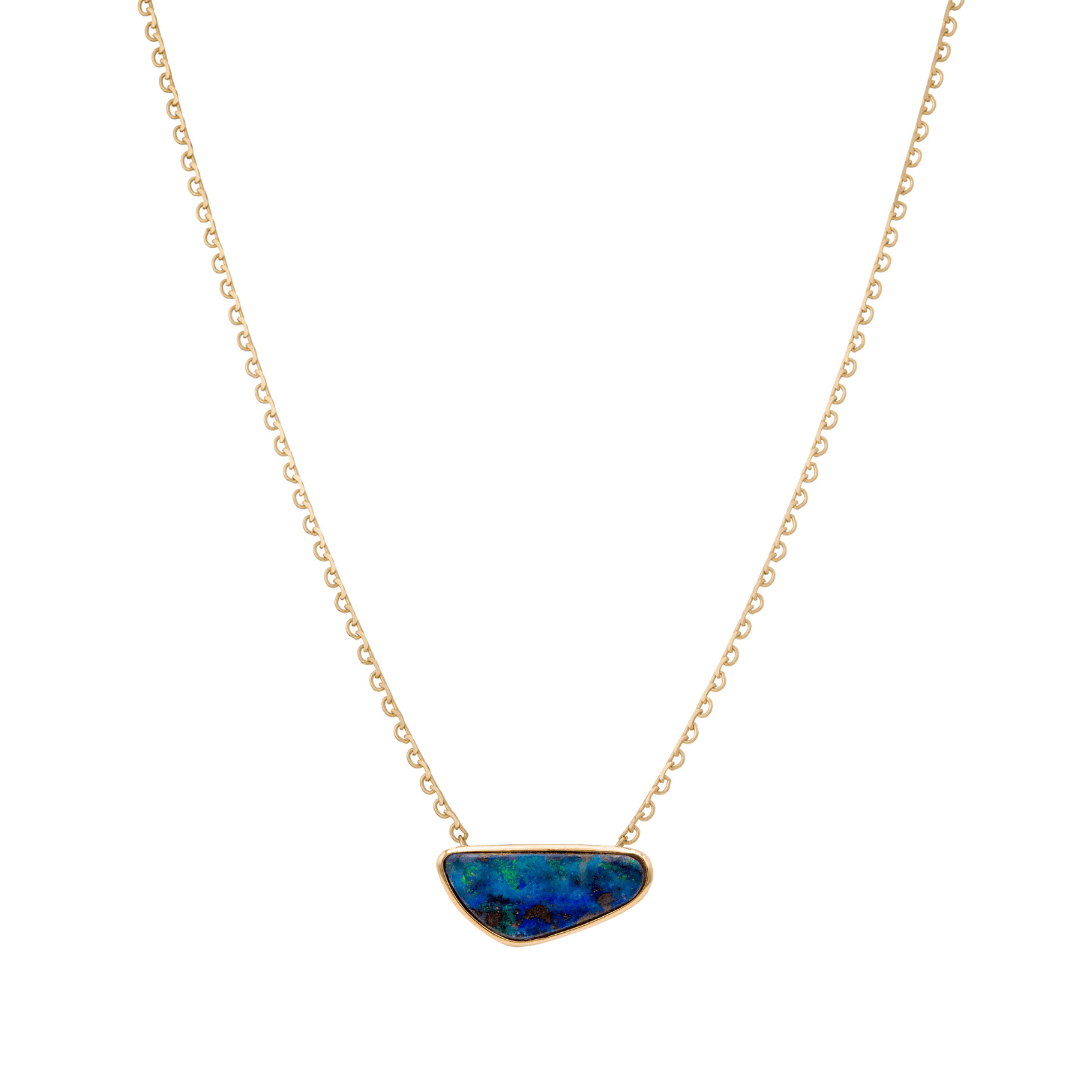 Mined + Found Pendants 9.30ct boulder opal + lace chain, one of a kind