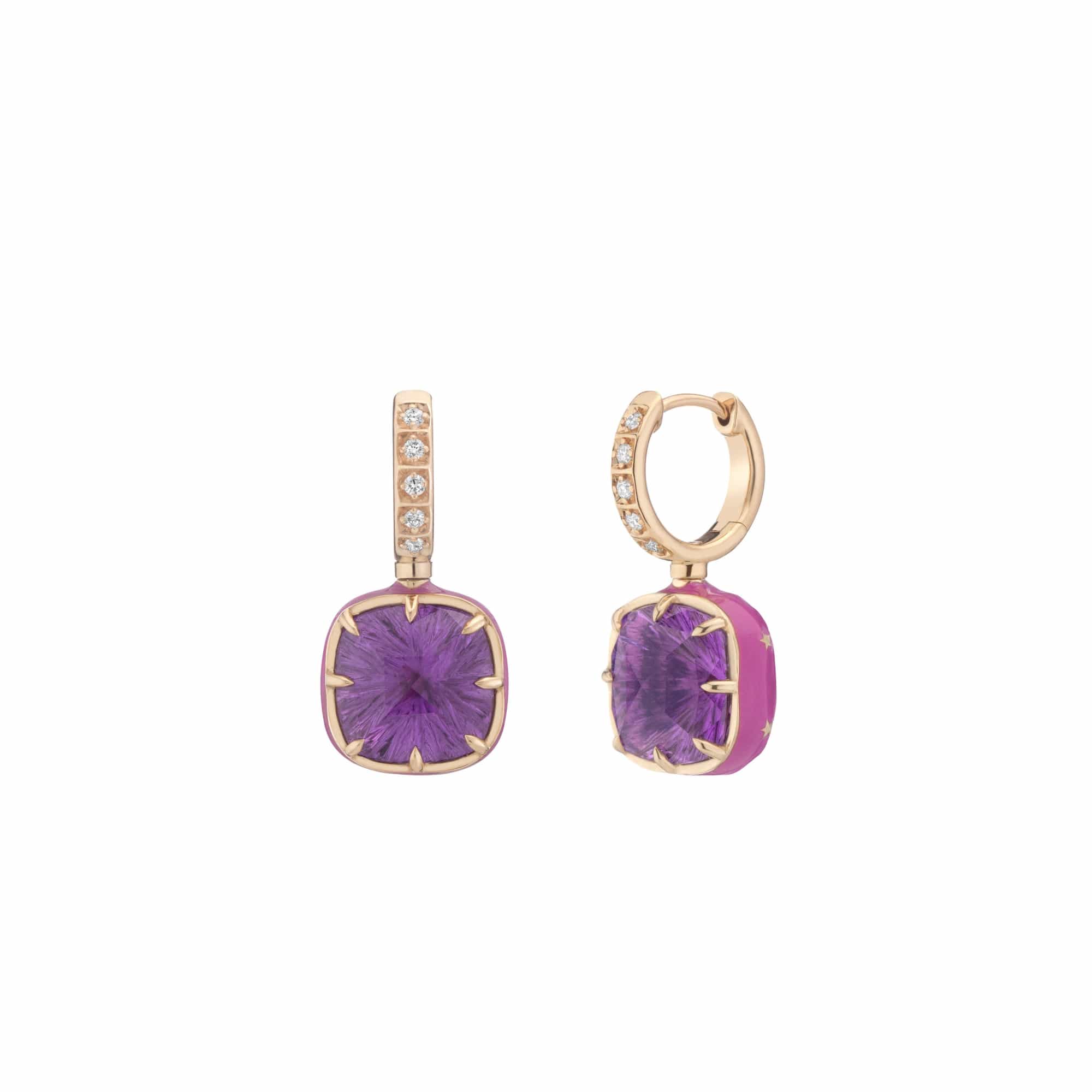 Mined + Found Earrings alter ego earrings, carved amethyst + plum