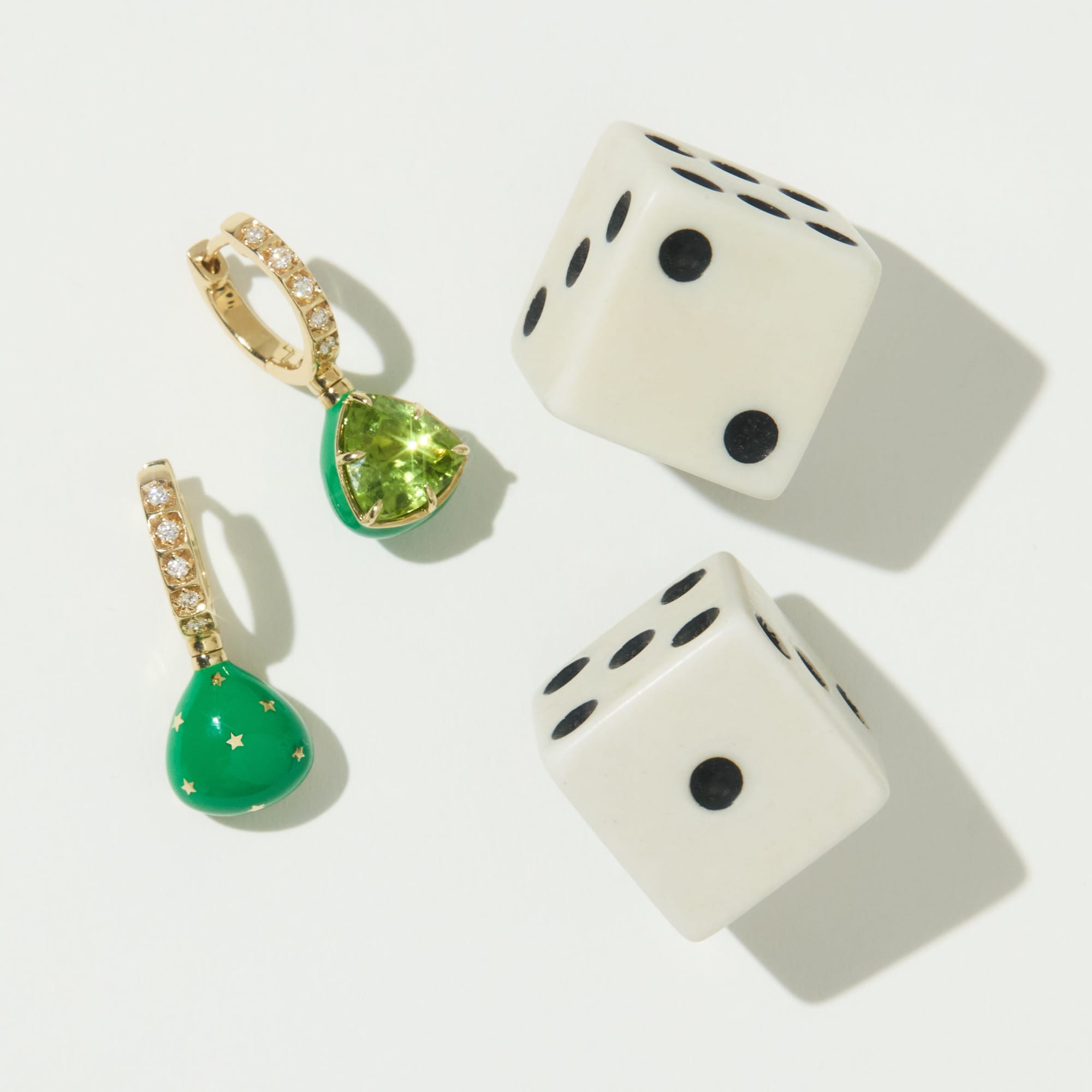 Mined + Found Earrings alter ego earrings, peridot + enamel