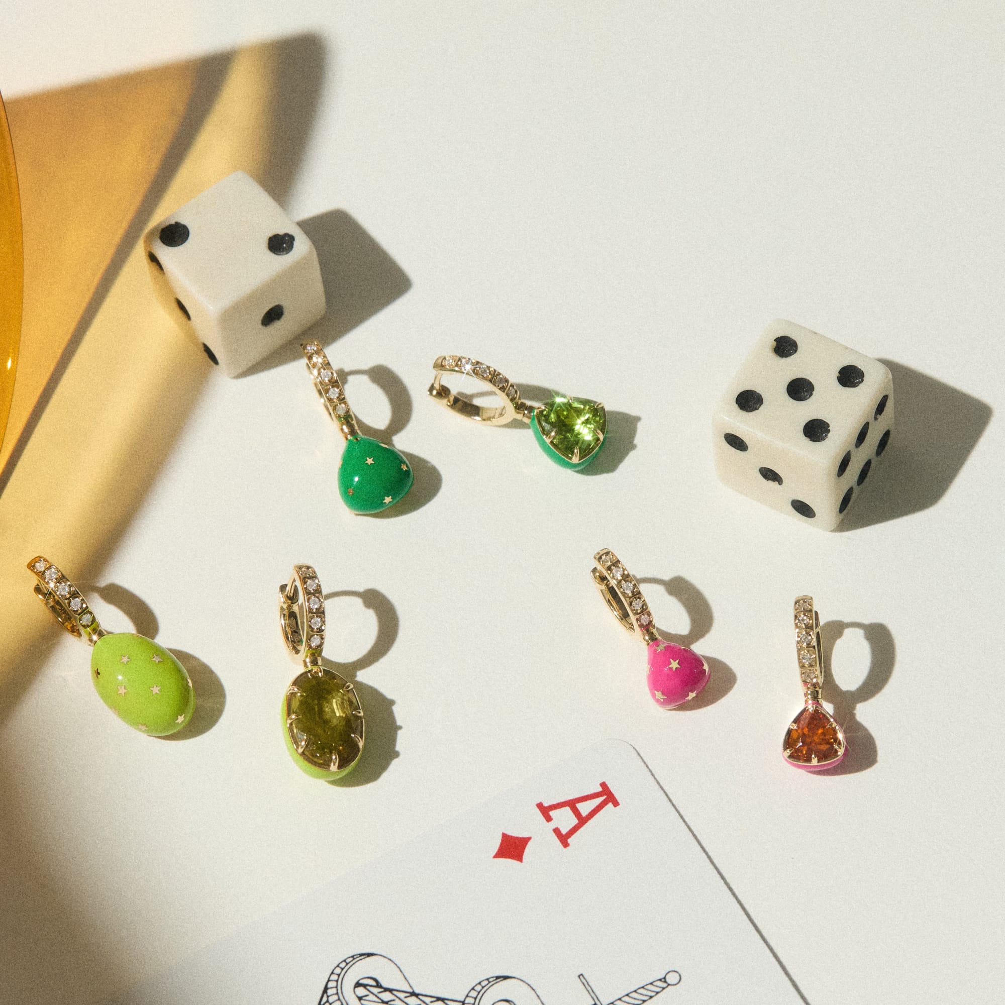 Mined + Found Earrings alter ego earrings, peridot + enamel
