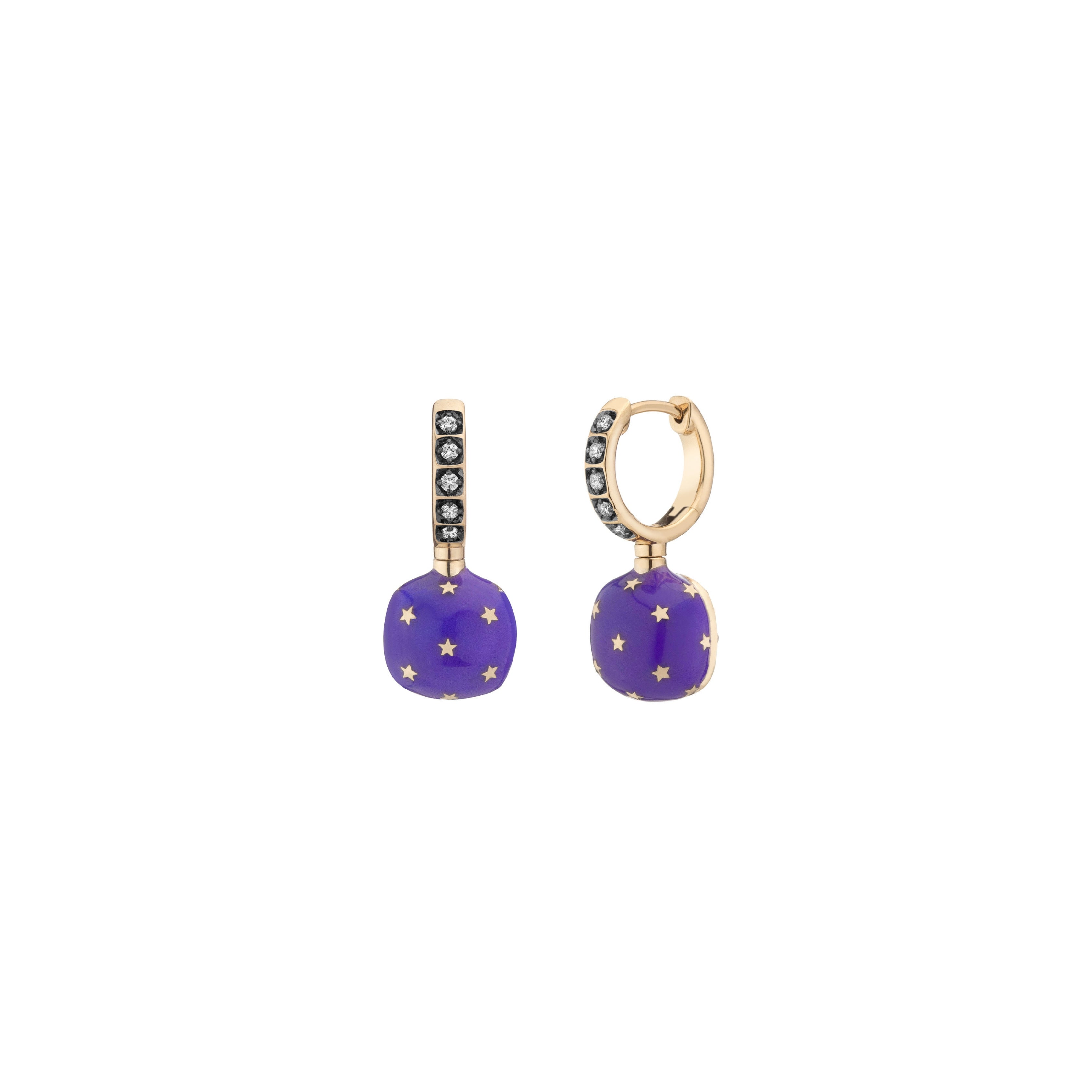 Mined + Found Earrings alter ego earrings, tanzanite + enamel