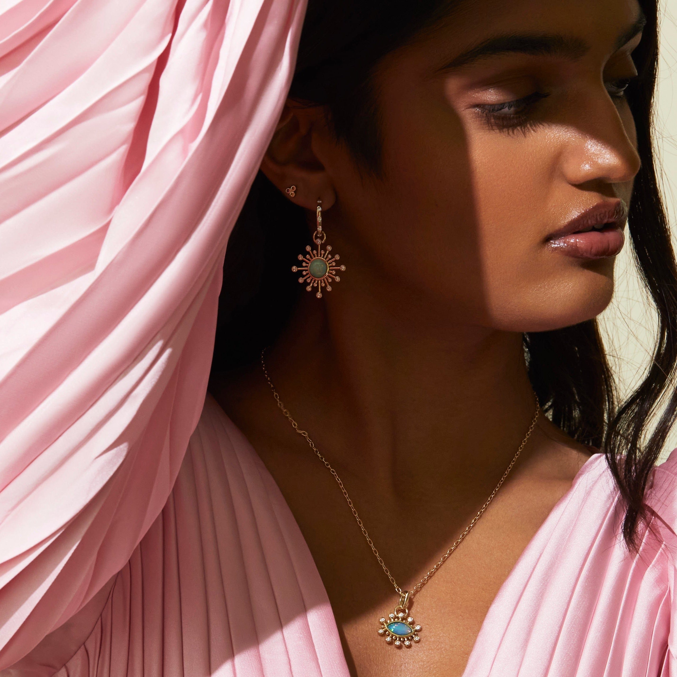 Mined + Found Earrings aurora convertible earrings, opal and diamond
