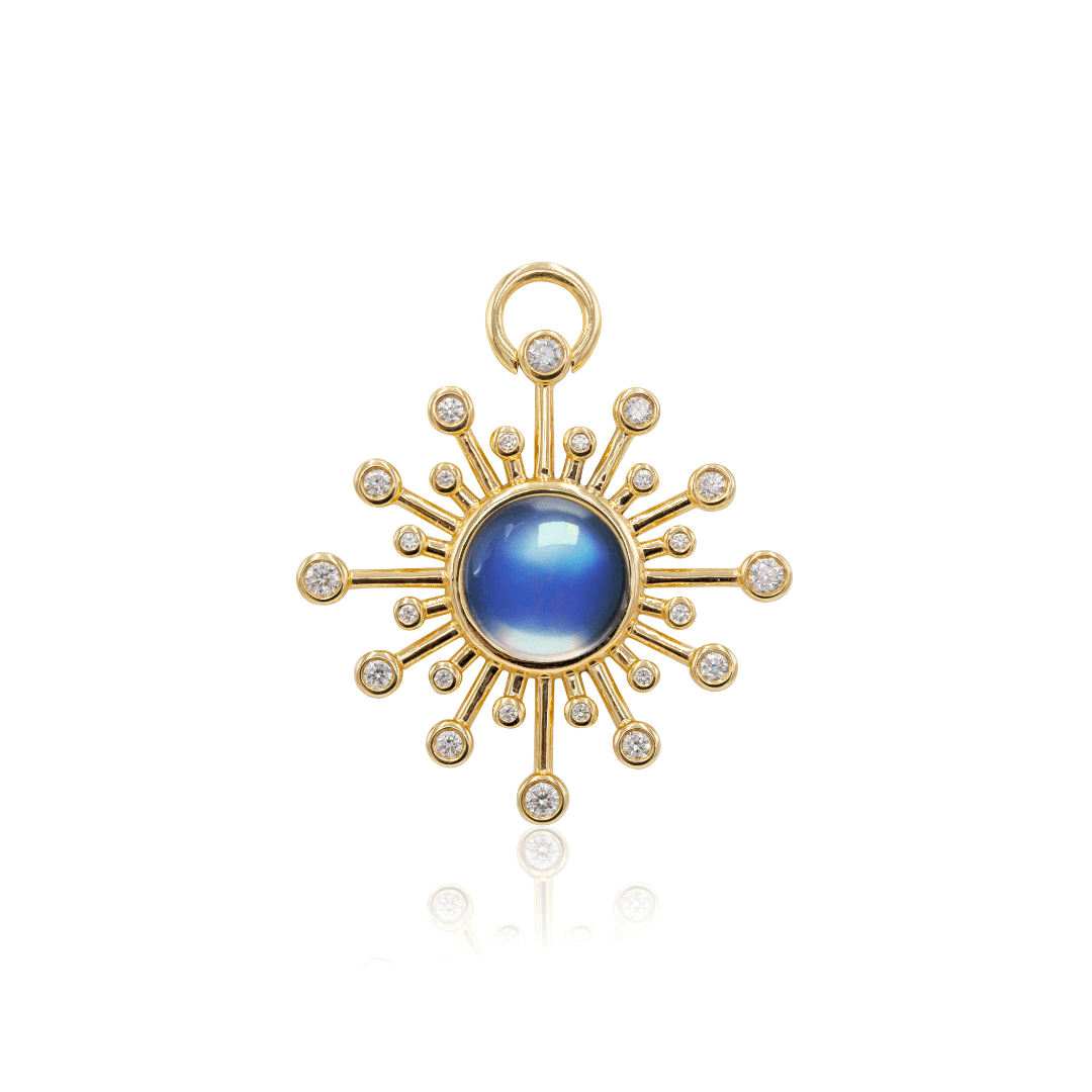Mined + Found Pendants aurora pendant, moonstone and diamond