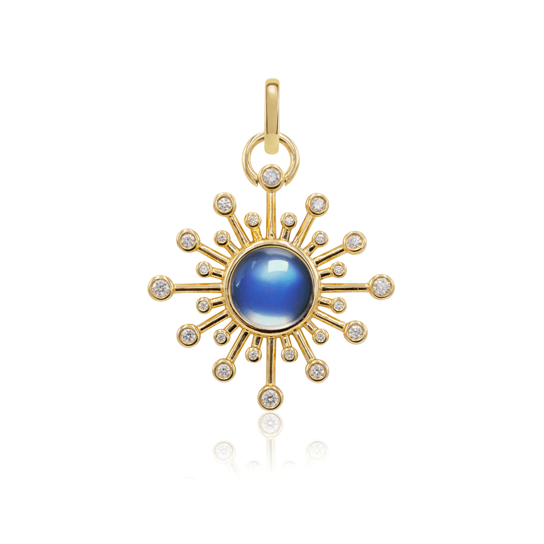 Mined + Found Pendants aurora pendant, moonstone and diamond