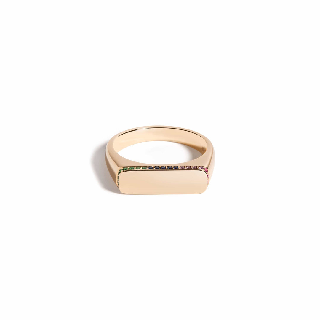 Mined + Found Rings blank slate ring, rainbow