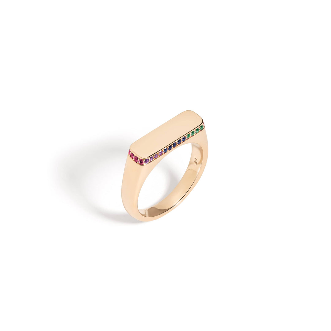 Mined + Found Rings blank slate ring, rainbow. created by jenn breznen
