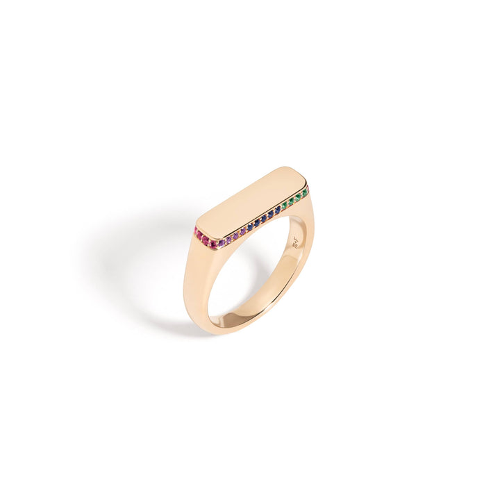 Mined + Found Rings blank slate ring, rainbow. created by jenn breznen