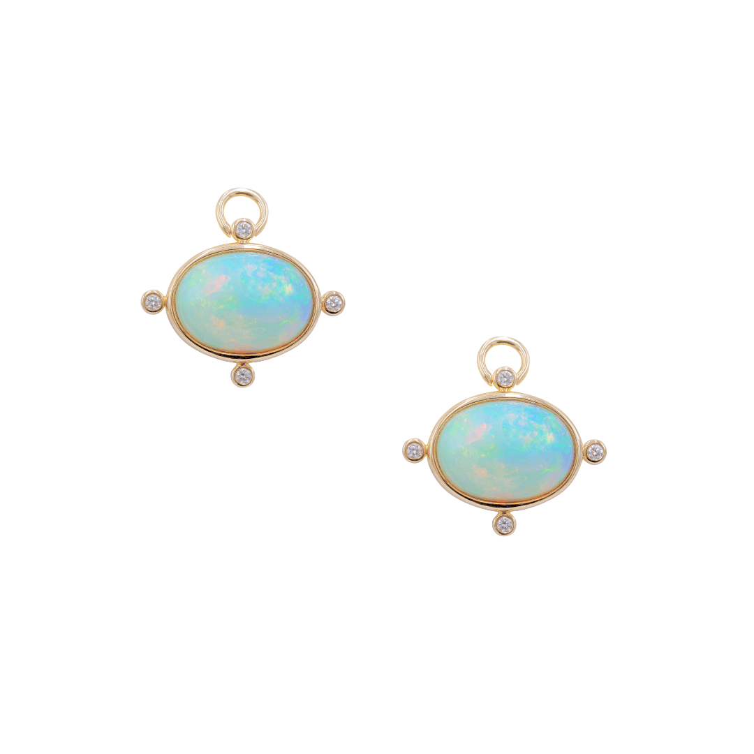 Mined + Found Earrings compass convertible earrings, opal and diamond