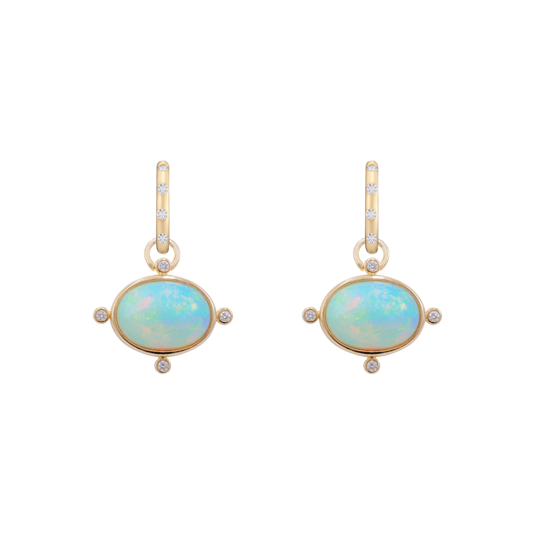 Mined + Found Earrings compass convertible earrings, opal and diamond