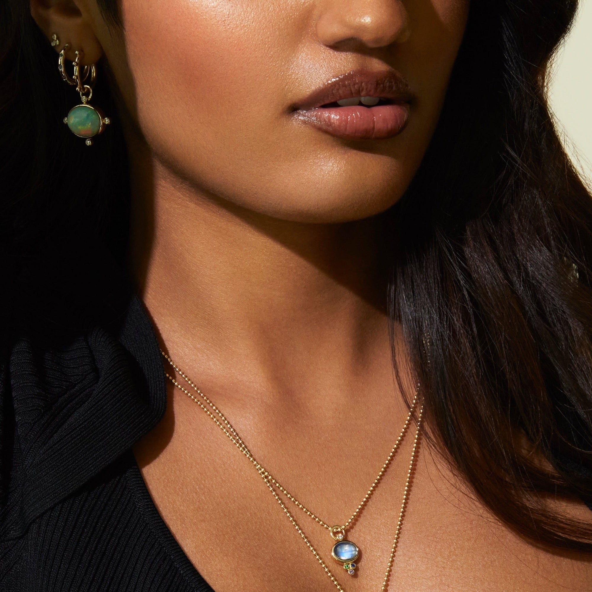 Mined + Found Earrings compass convertible earrings, opal and diamond