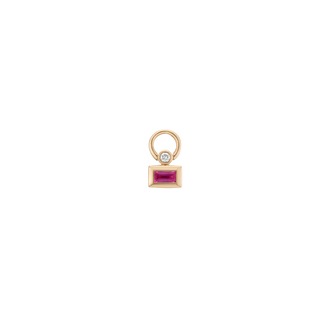 Mined + Found Charm confetti earring charm, pink sapphire