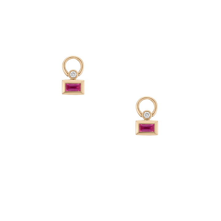 Mined + Found Charm confetti earring charm, pink sapphire