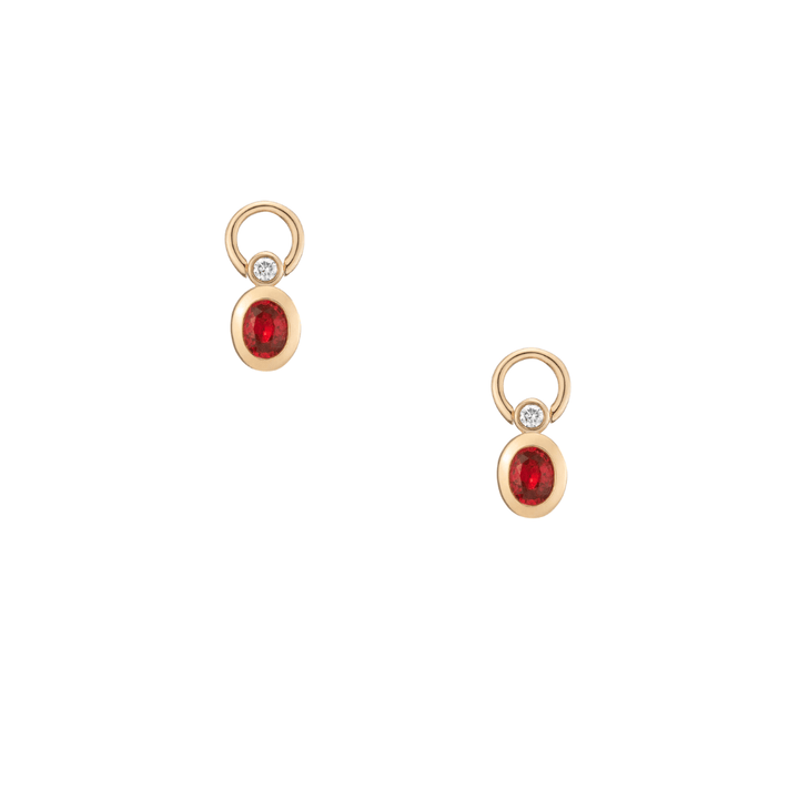 Mined + Found Charm Pair confetti earring charms, red sapphire