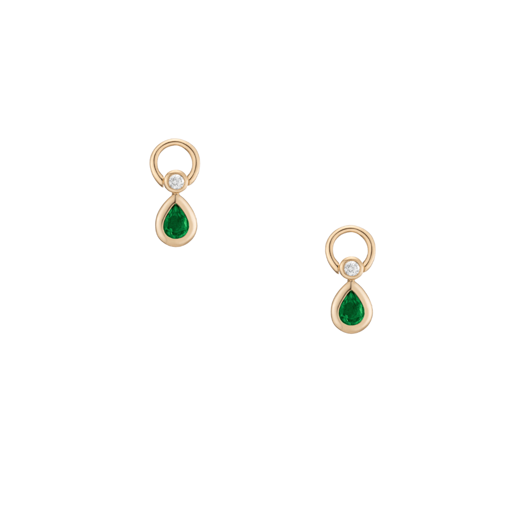 Mined + Found Earrings confetti hoops, tsavorite garnet