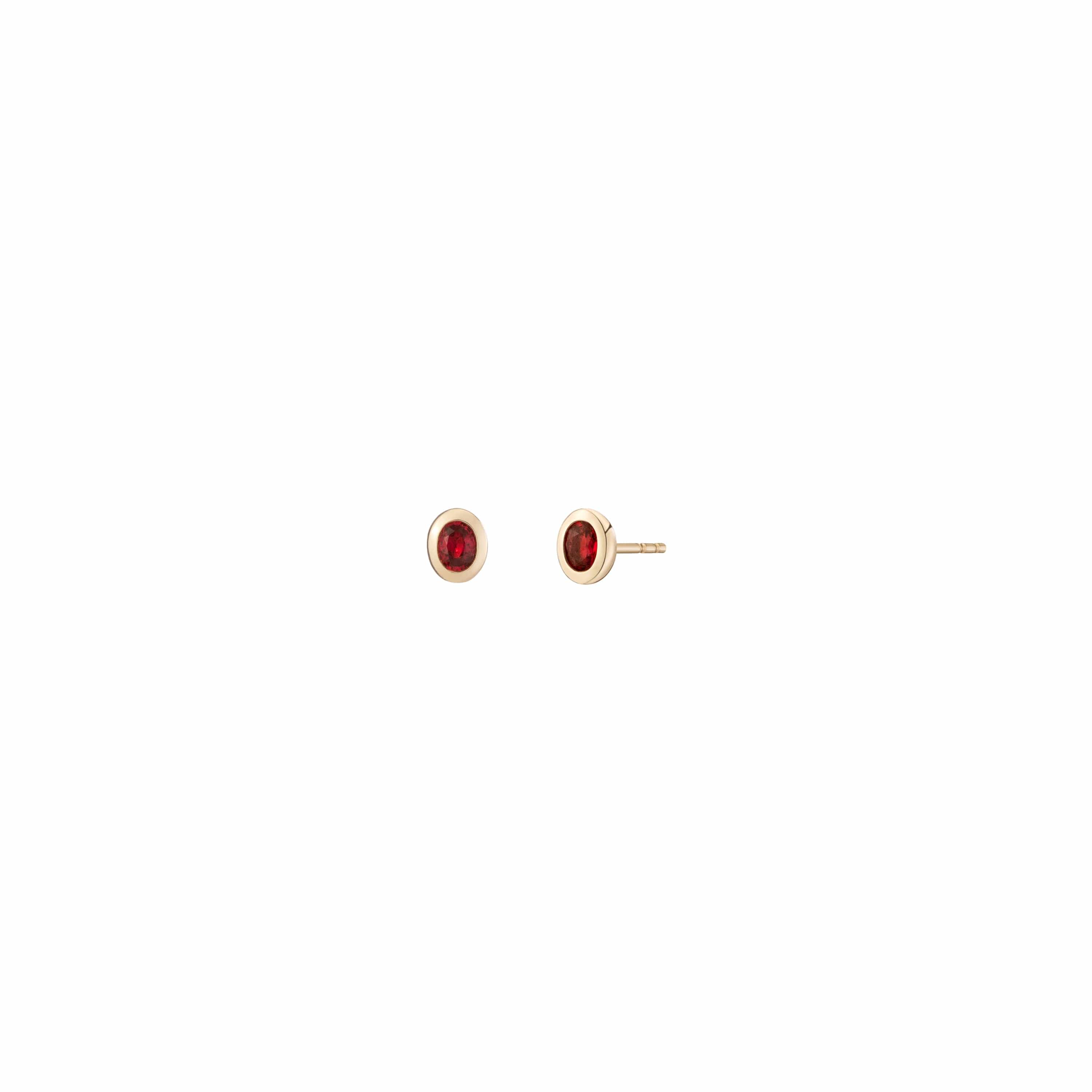 Mined + Found Earrings confetti studs, red sapphire