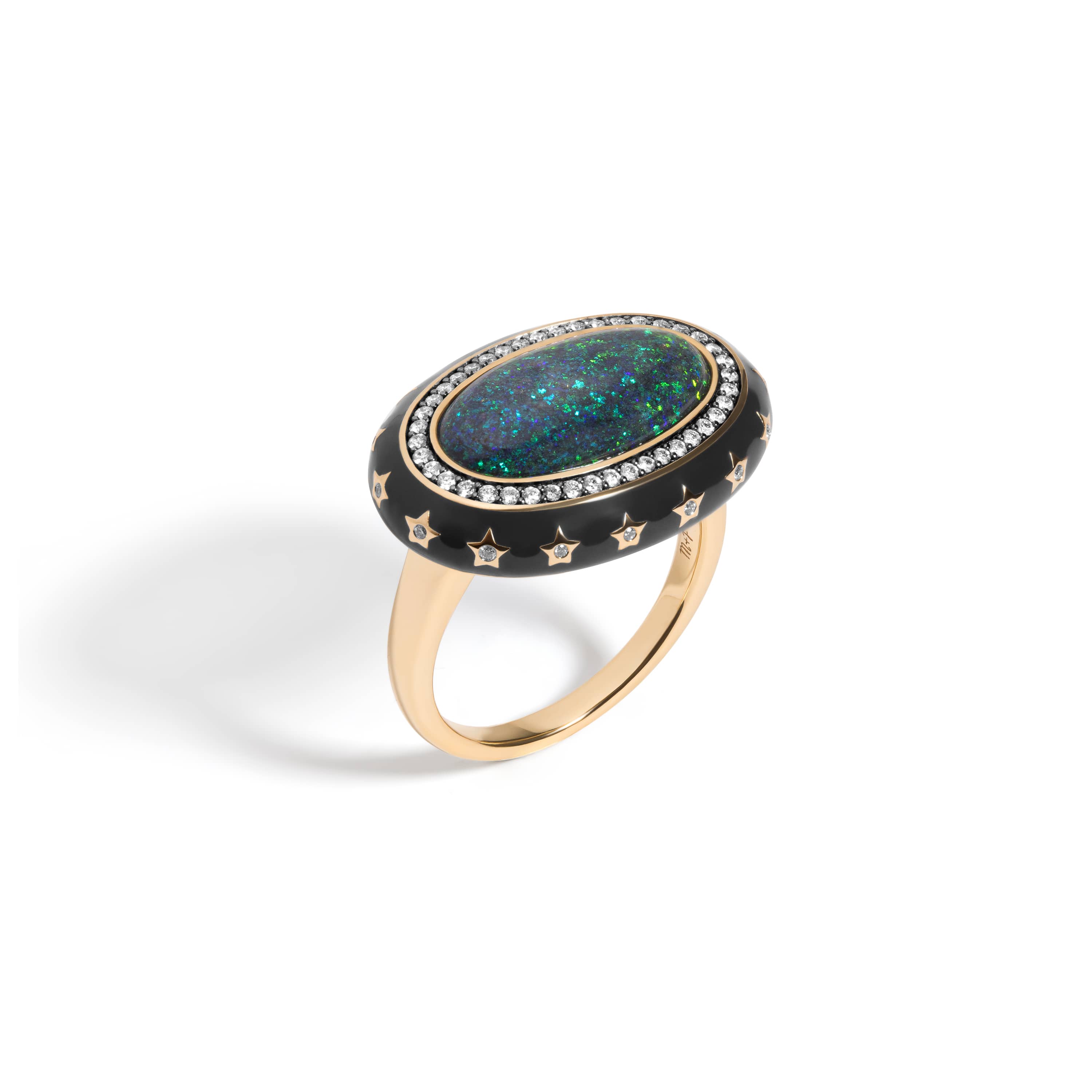 Mined + Found Rings constellation ring, matrix opal