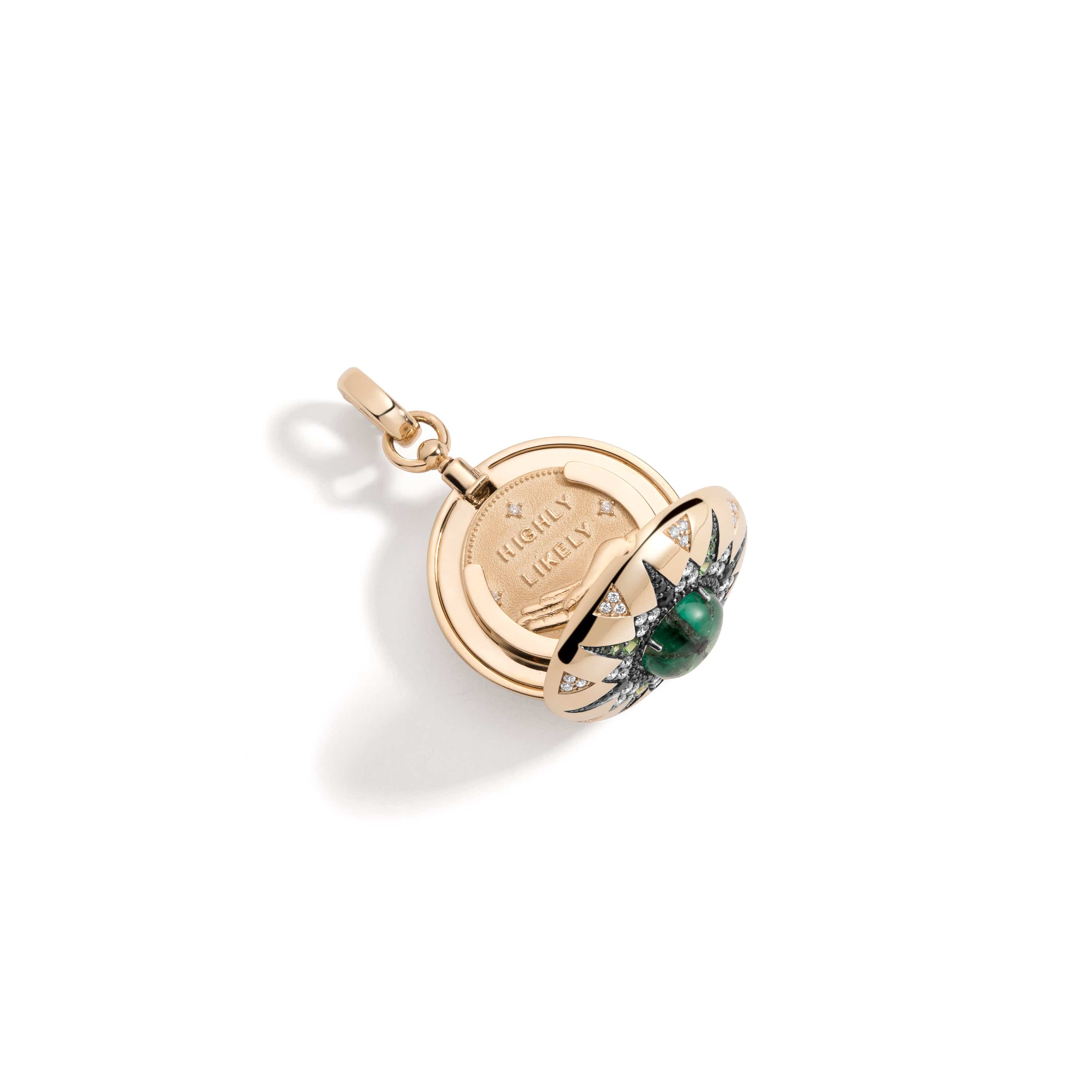 Mined + Found Pendants direction major, Trapiche emerald