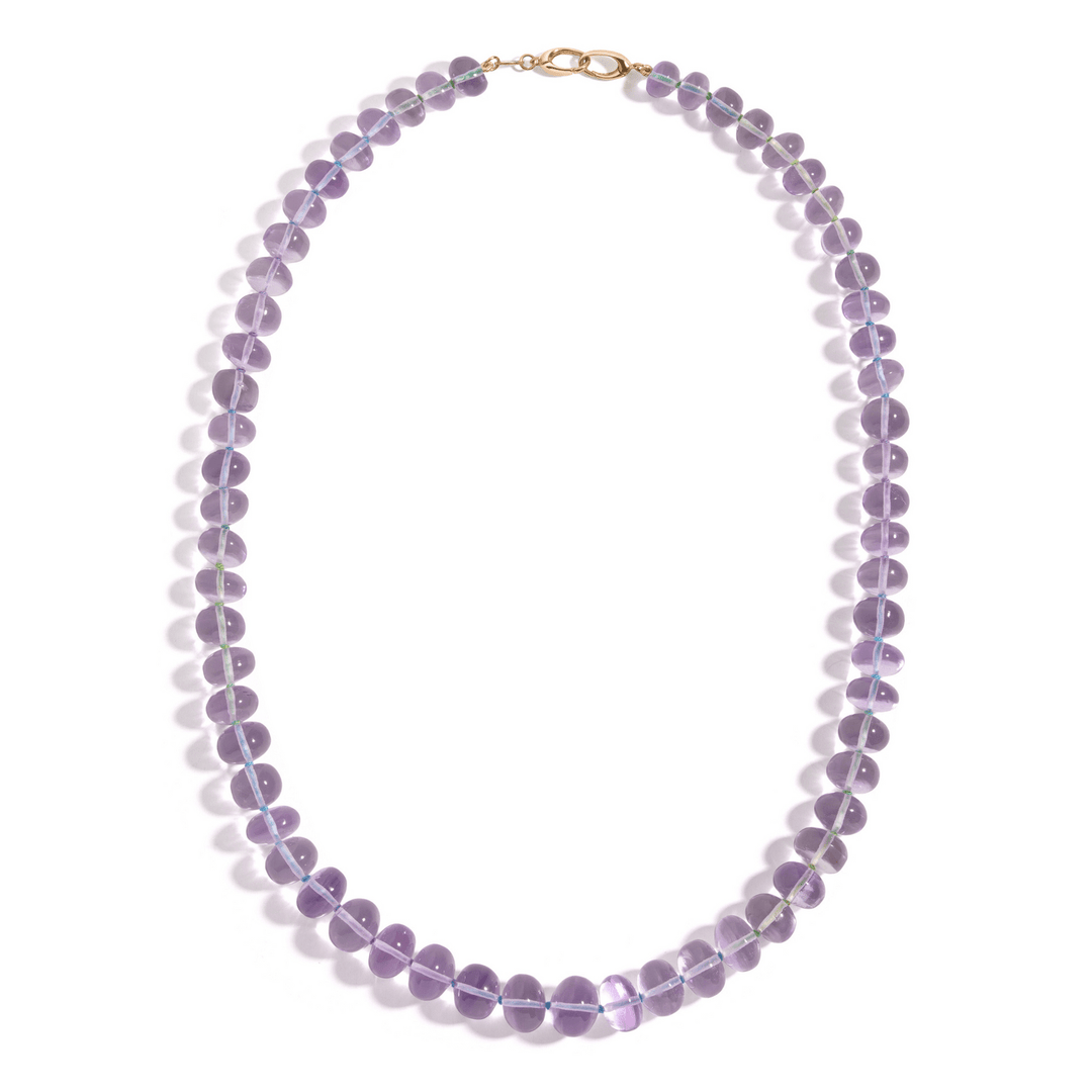 Mined & Found Necklaces Lavender amethyst beaded necklace, cool rainbow silk®