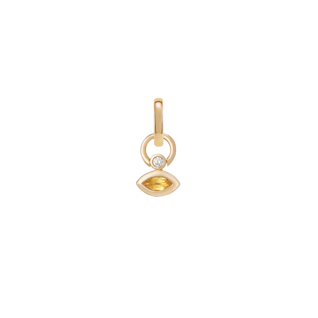 Mined + Found Pendants marquise pendant charm, yellow sapphire