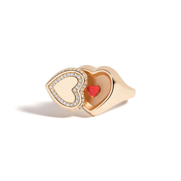 Mined + Found Rings open heart ring, diamond