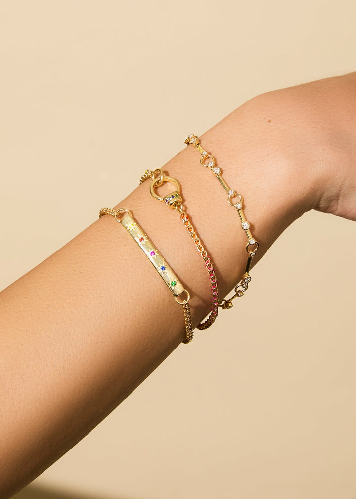 Mined + Found Bracelets pathway bracelet, rainbow sapphire