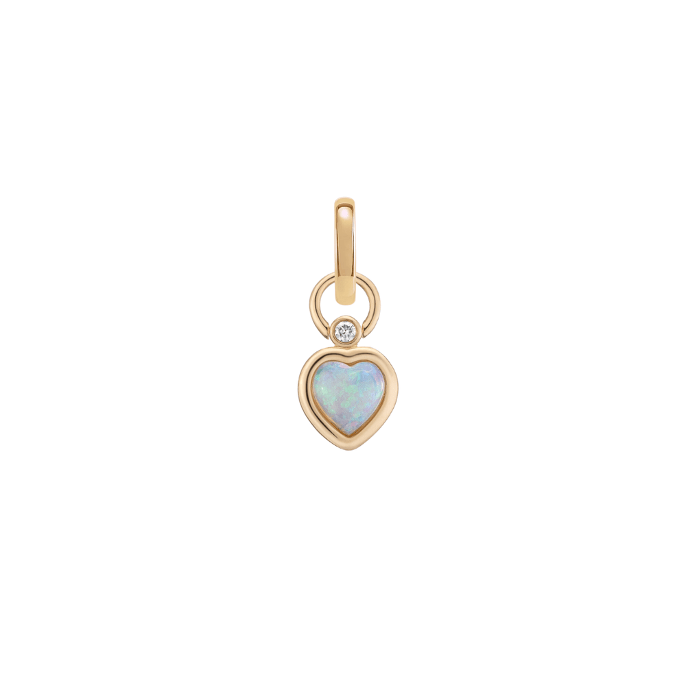 Mined + Found Pendants puffy heart pendant, opal