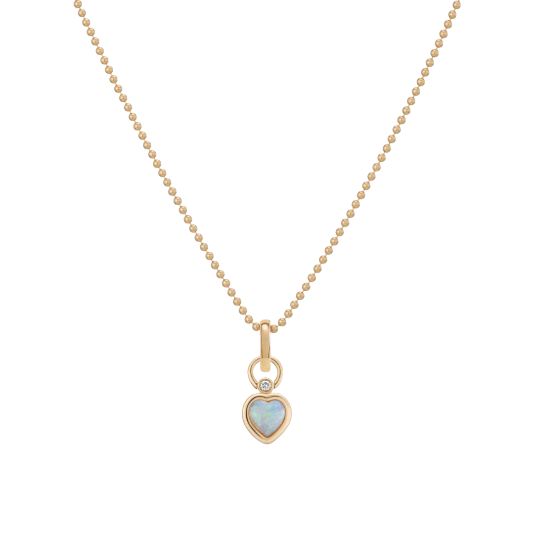 Mined + Found Pendants puffy heart pendant, opal