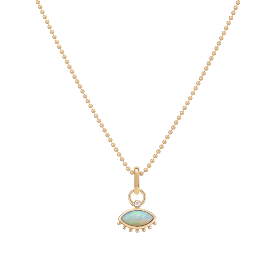 Mined + Found Pendants 18" Little Spheres Chain resting eye pendant
