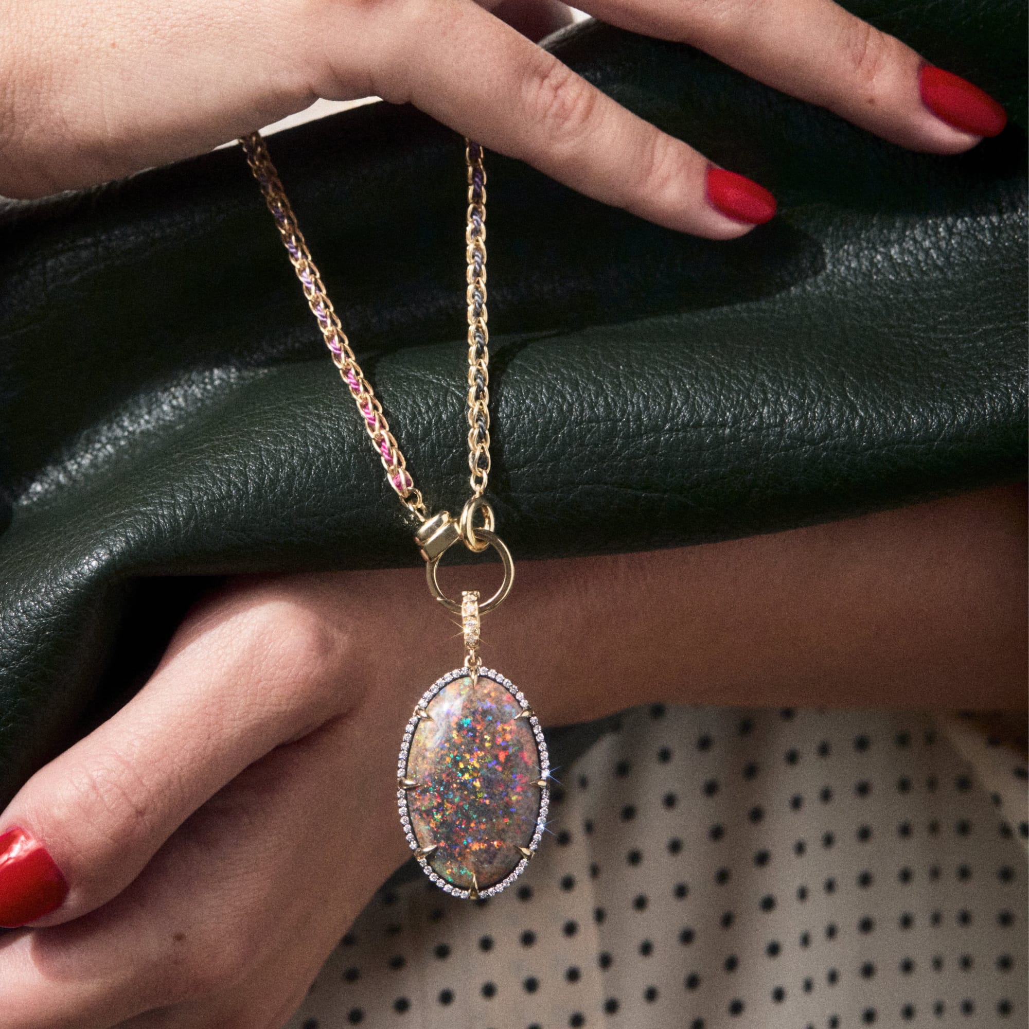 Mined + Found Pendants supernova pendant, andamooka opal