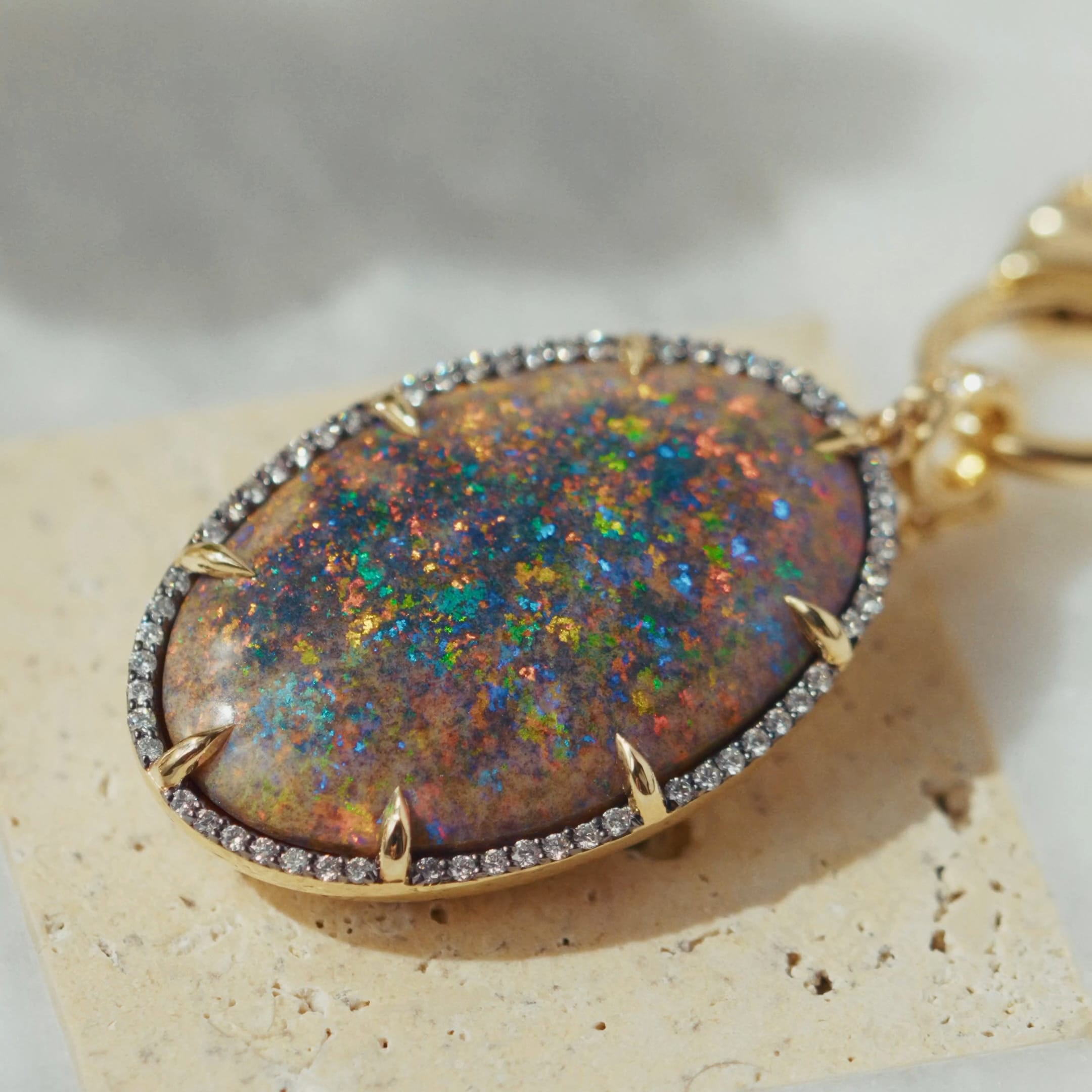 Mined + Found Pendants supernova pendant, andamooka opal