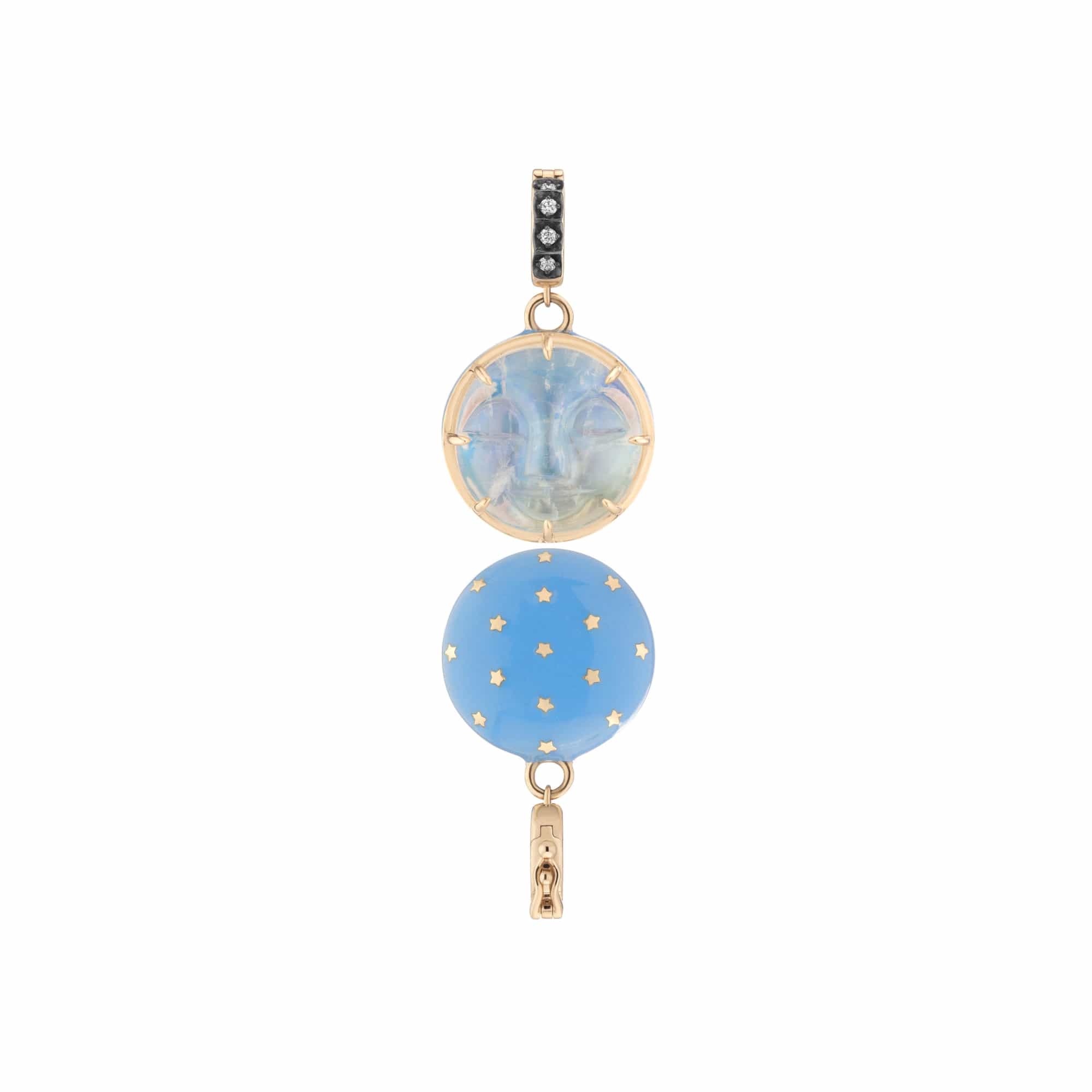 Mined + Found Pendants supernova pendant, carved moonstone