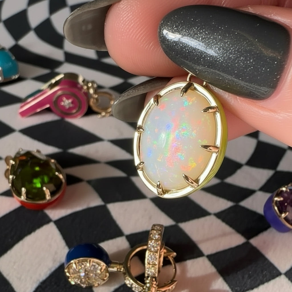 Mined + Found Pendants supernova pendant, Ethiopian opal